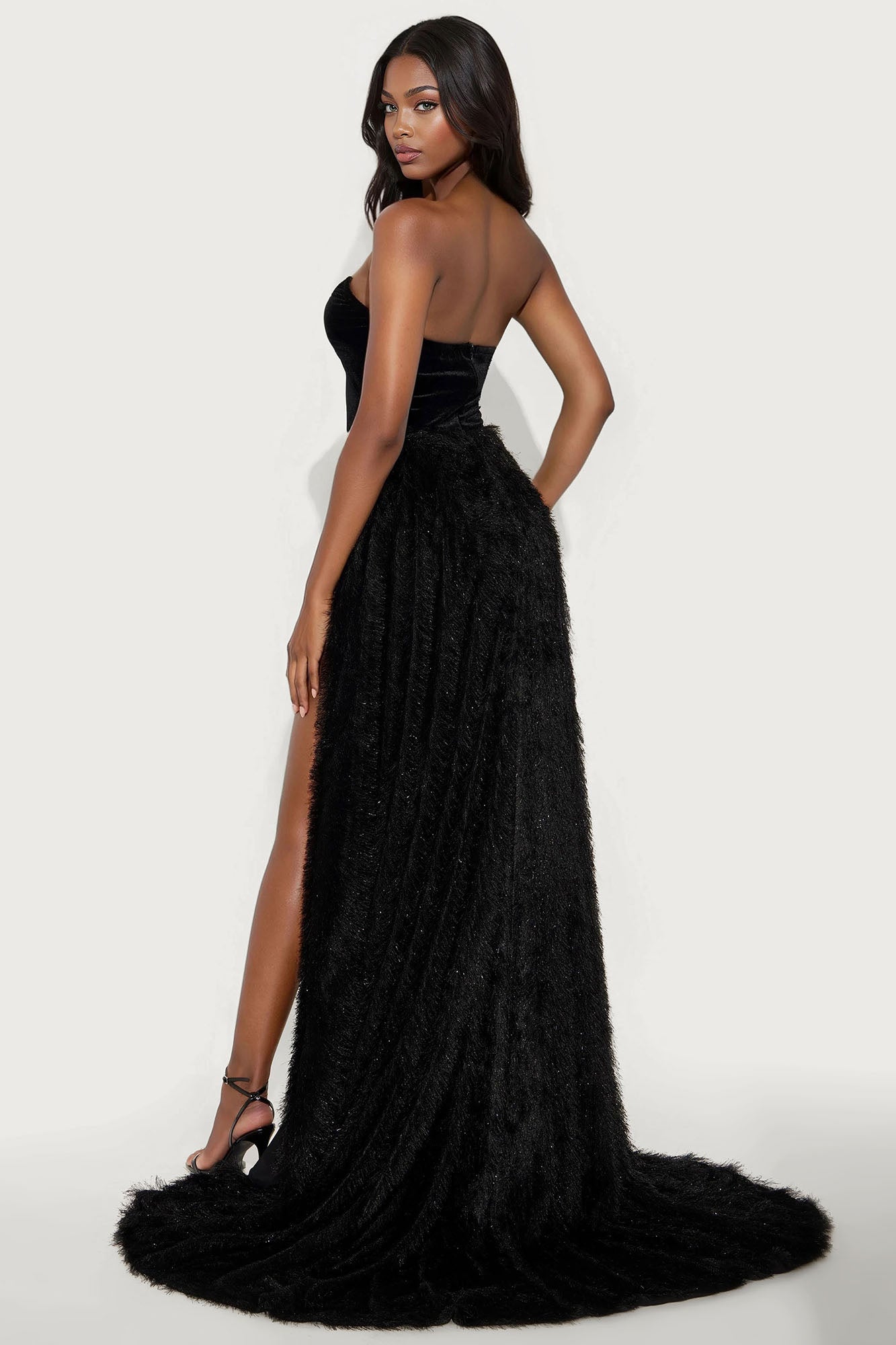 Slow Show Velvet Maxi Gown - Black