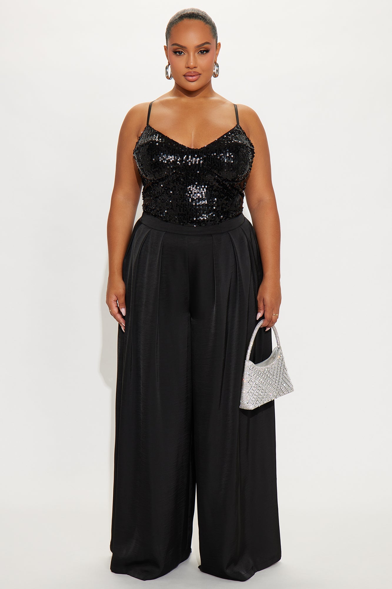 Seasoned Professional Satin Wide Leg Pant 32″ - Black