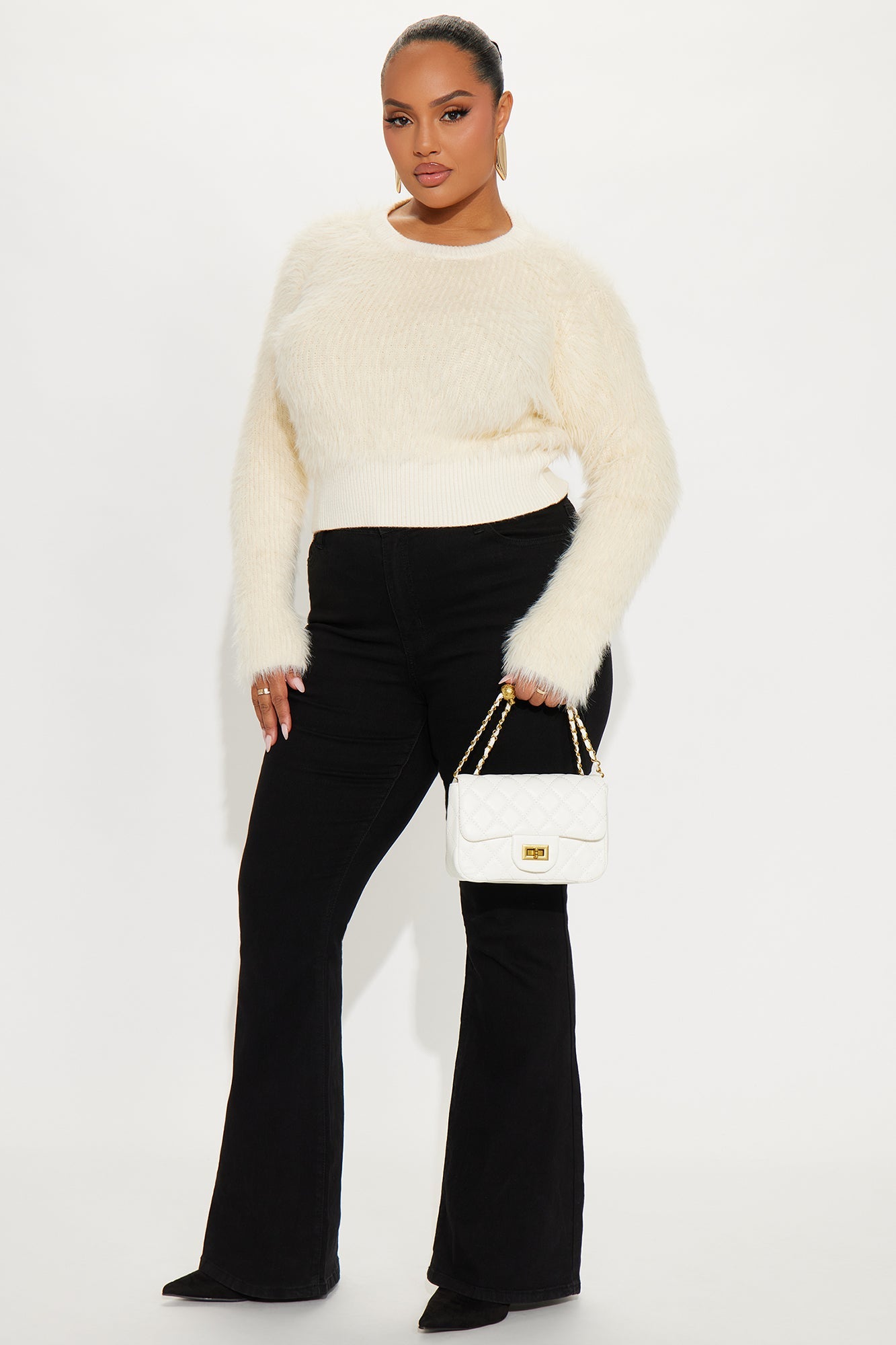 Winter Chill Soft Fuzzy Sweater - Cream
