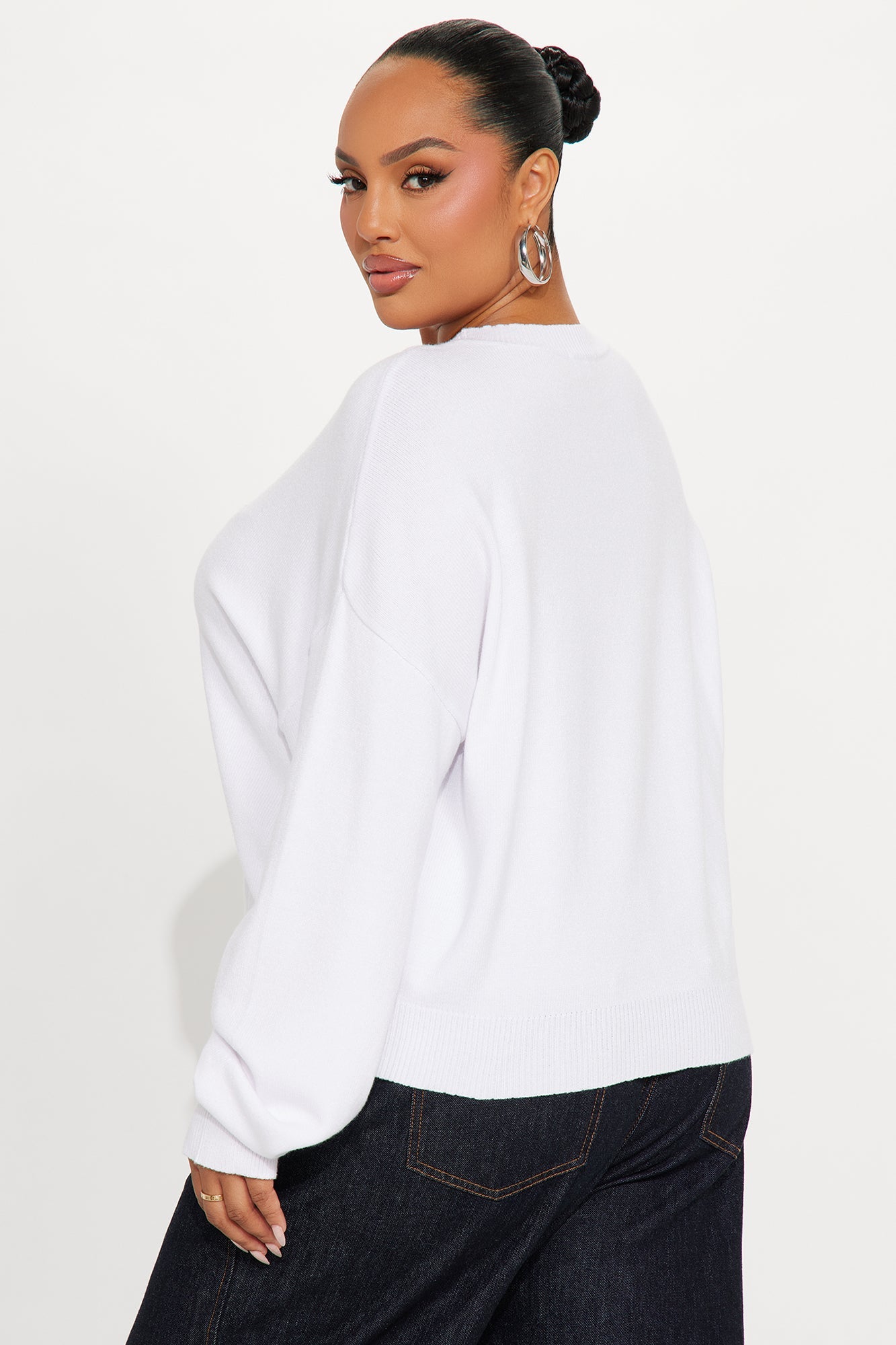 Just A Festive Girl Cropped Sweater - White/combo
