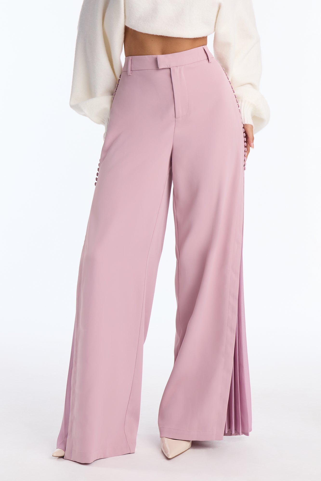 All In The Details Pleated Trouser Pant 33″ - Orchid