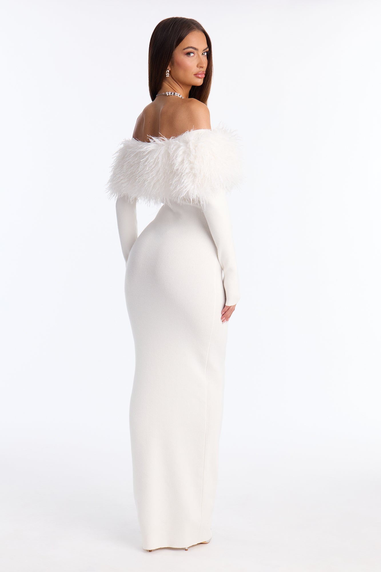 By The Fireside Sweater Maxi Dress - White
