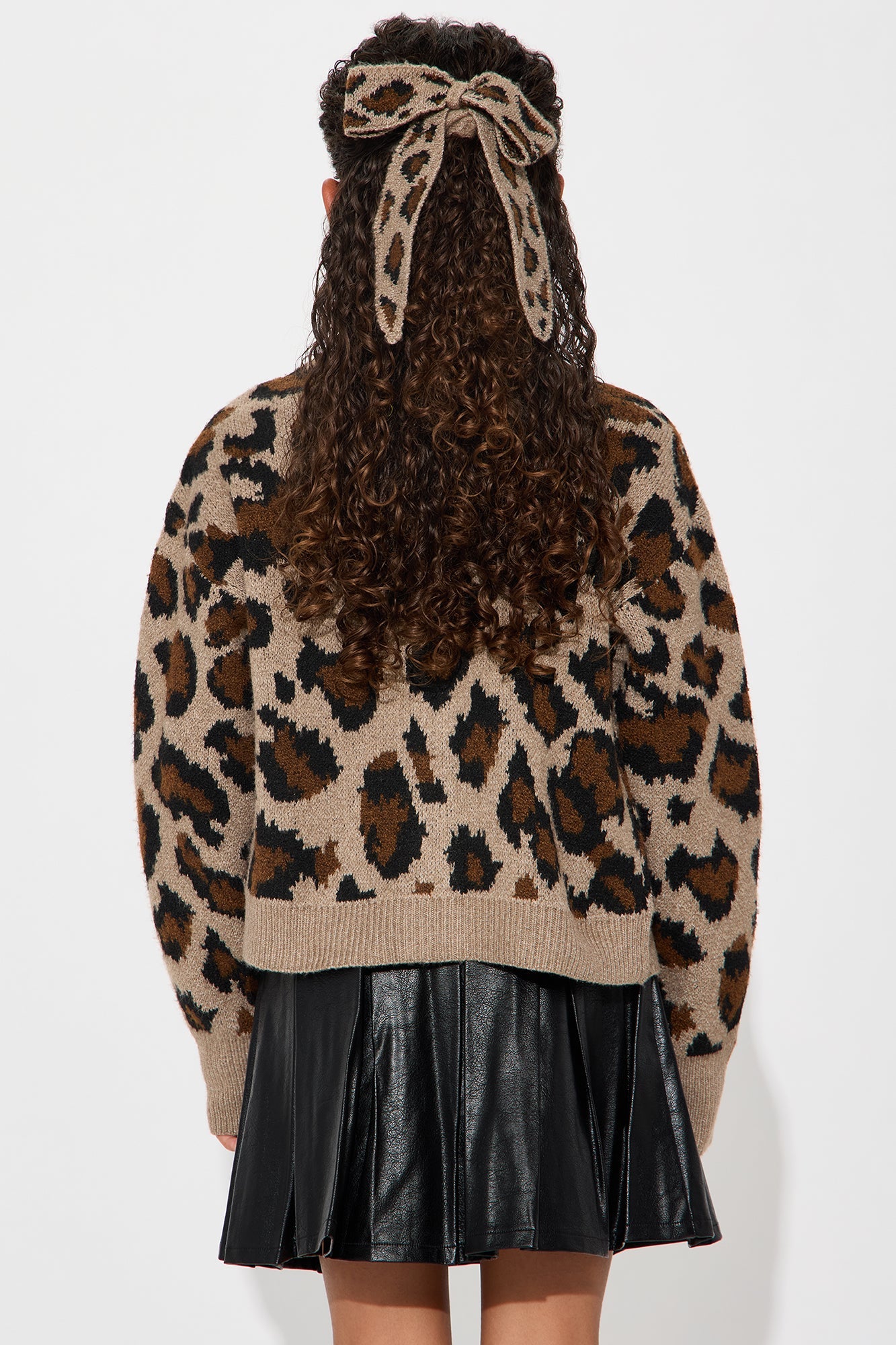 Mini Set For Stardom Cardigan and Top Set - Brown/combo