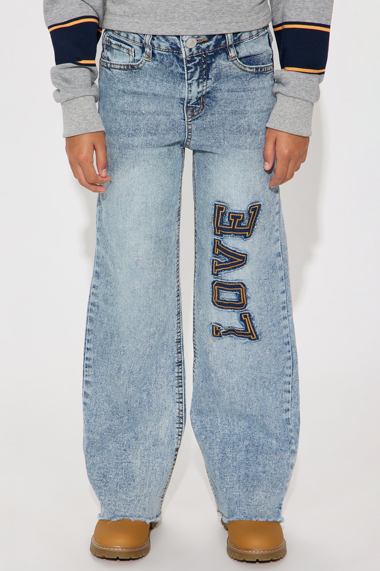 Mini The Power Of Love Wide Leg Jeans - Medium Wash