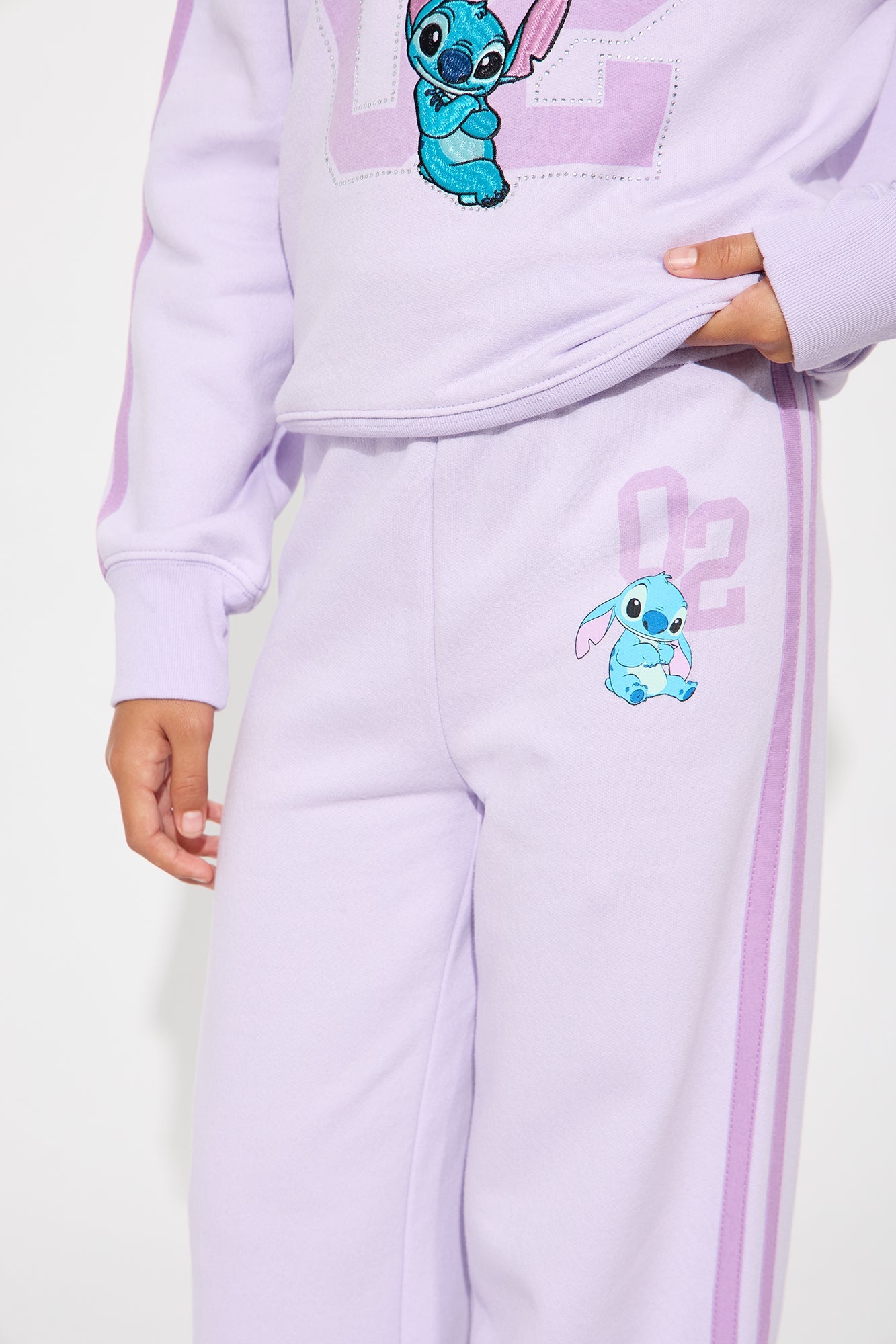 Mini Stitch 02 Wide Leg Pant Set - Purple