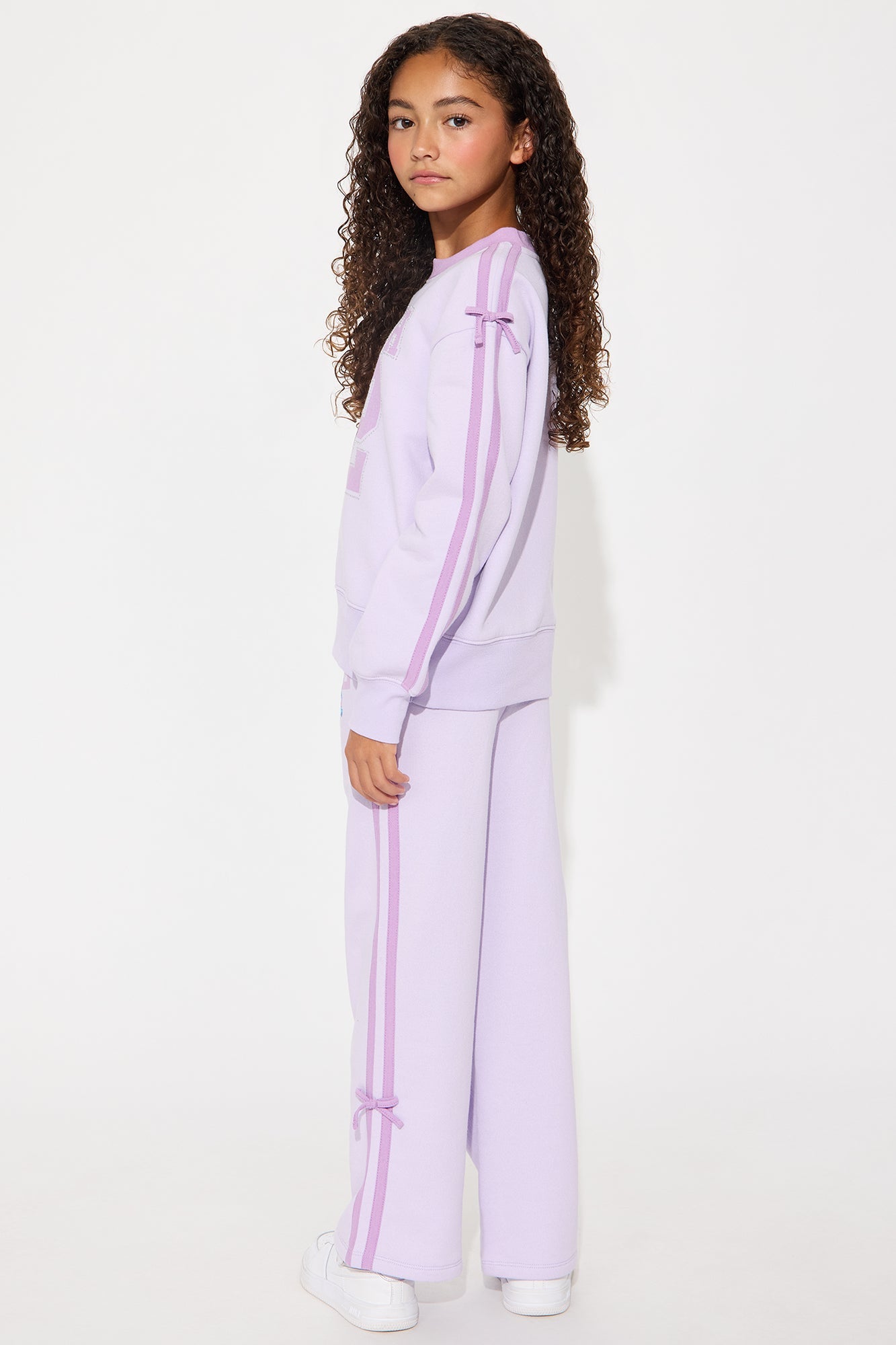 Mini Stitch 02 Wide Leg Pant Set - Purple