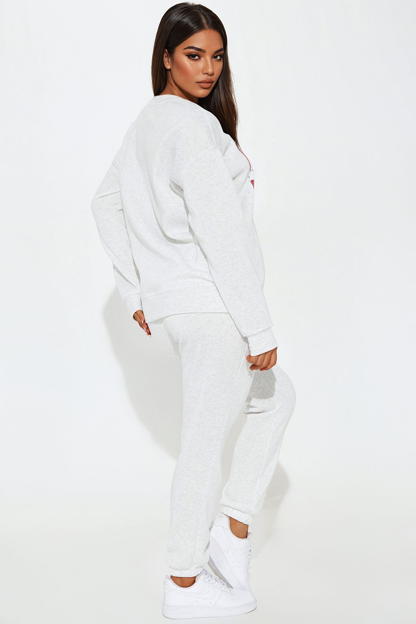 Christmas Spirit Fleece Pant Set - Heather Grey