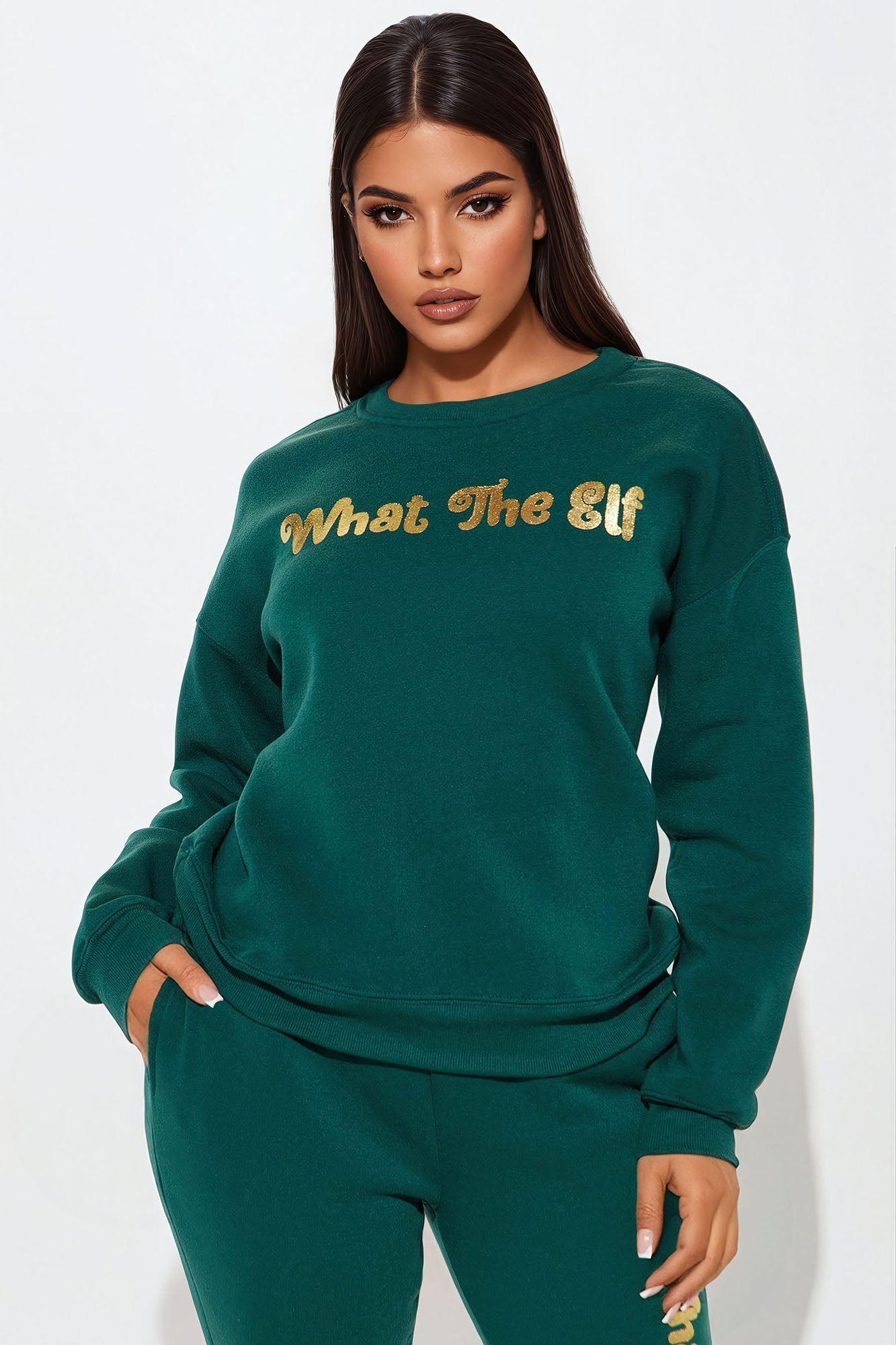 Christmas Spirit Fleece Pant Set - Hunter