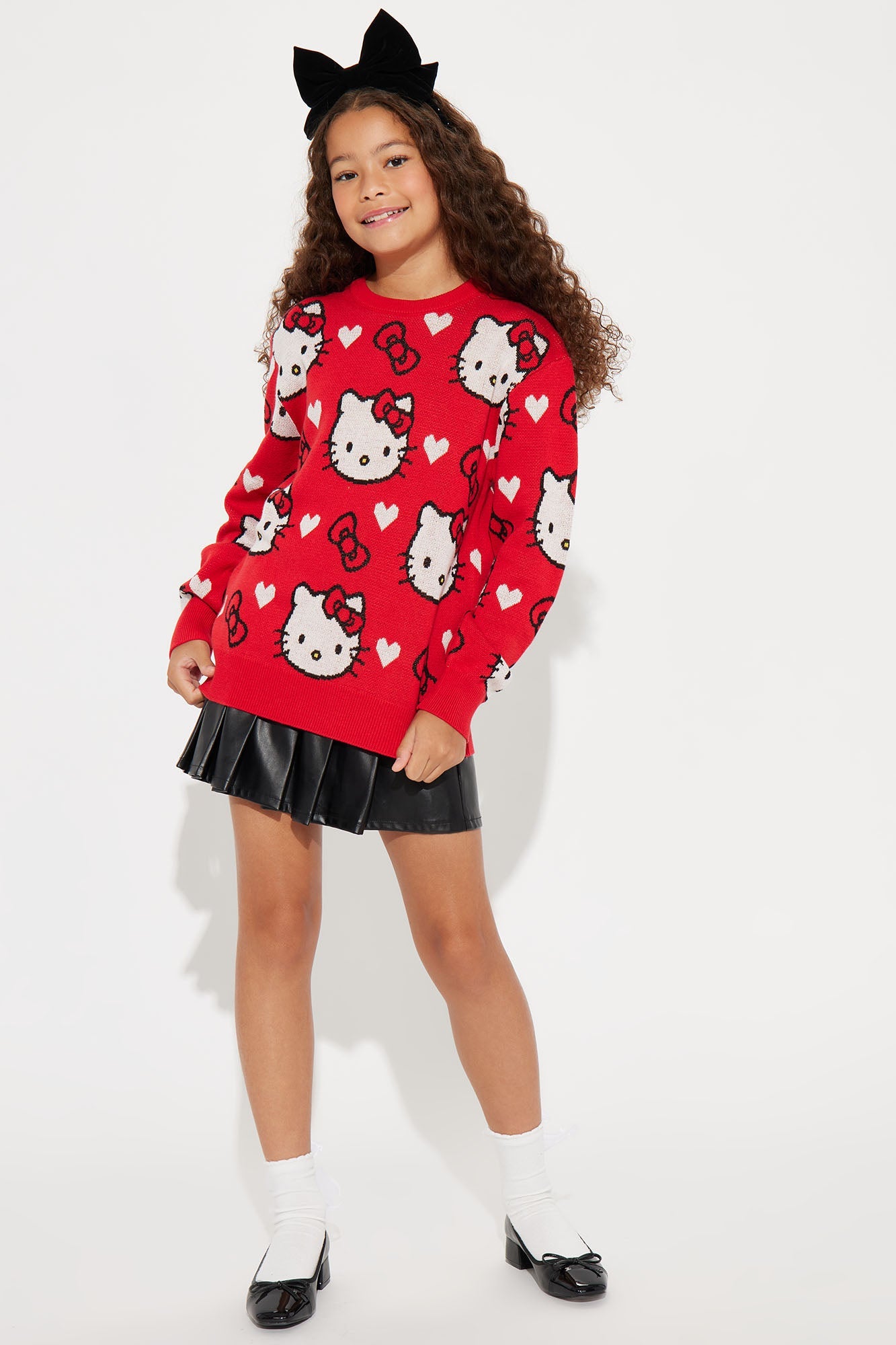 Mini Hello Kitty Love Sweater - Red/combo