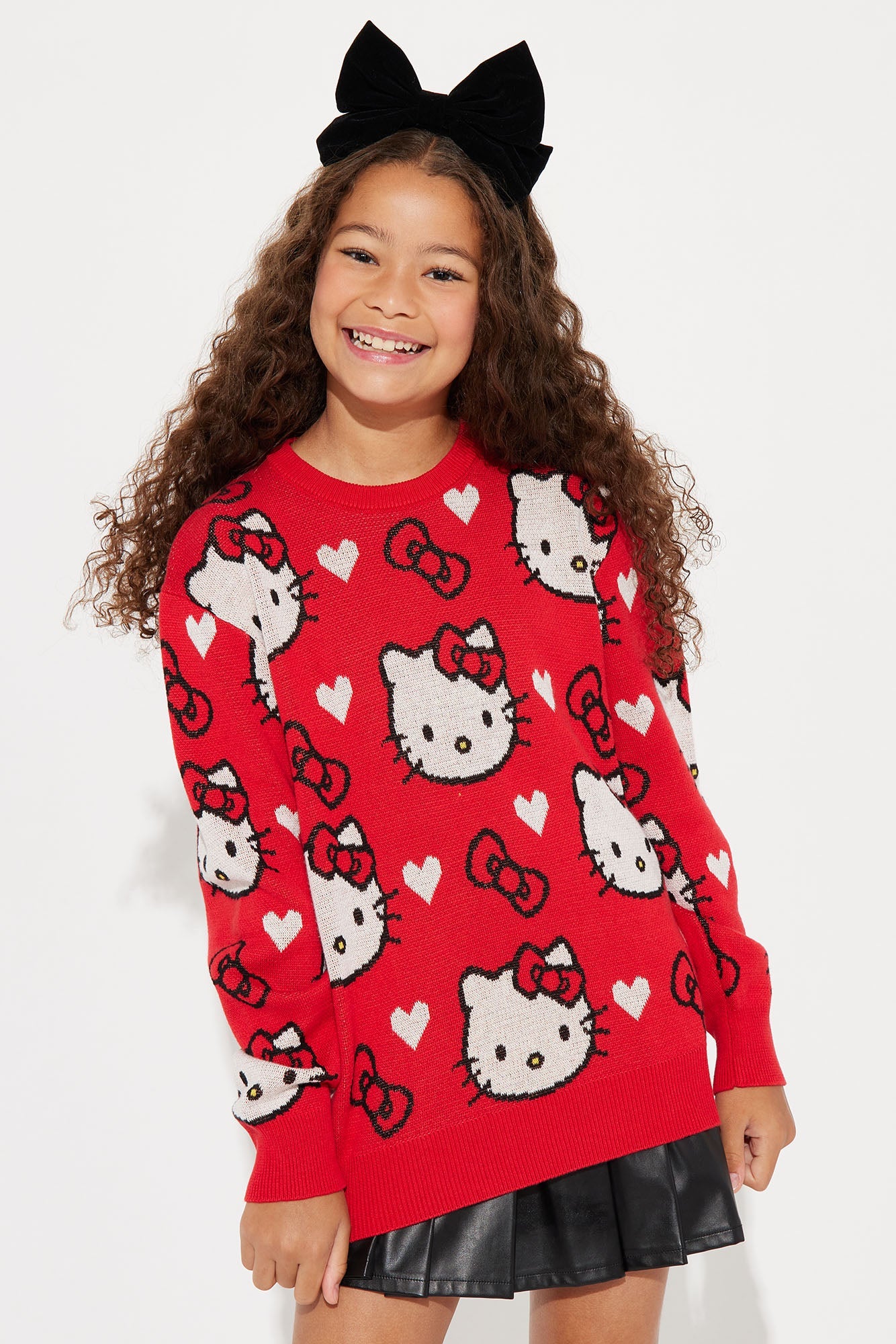 Mini Hello Kitty Love Sweater - Red/combo