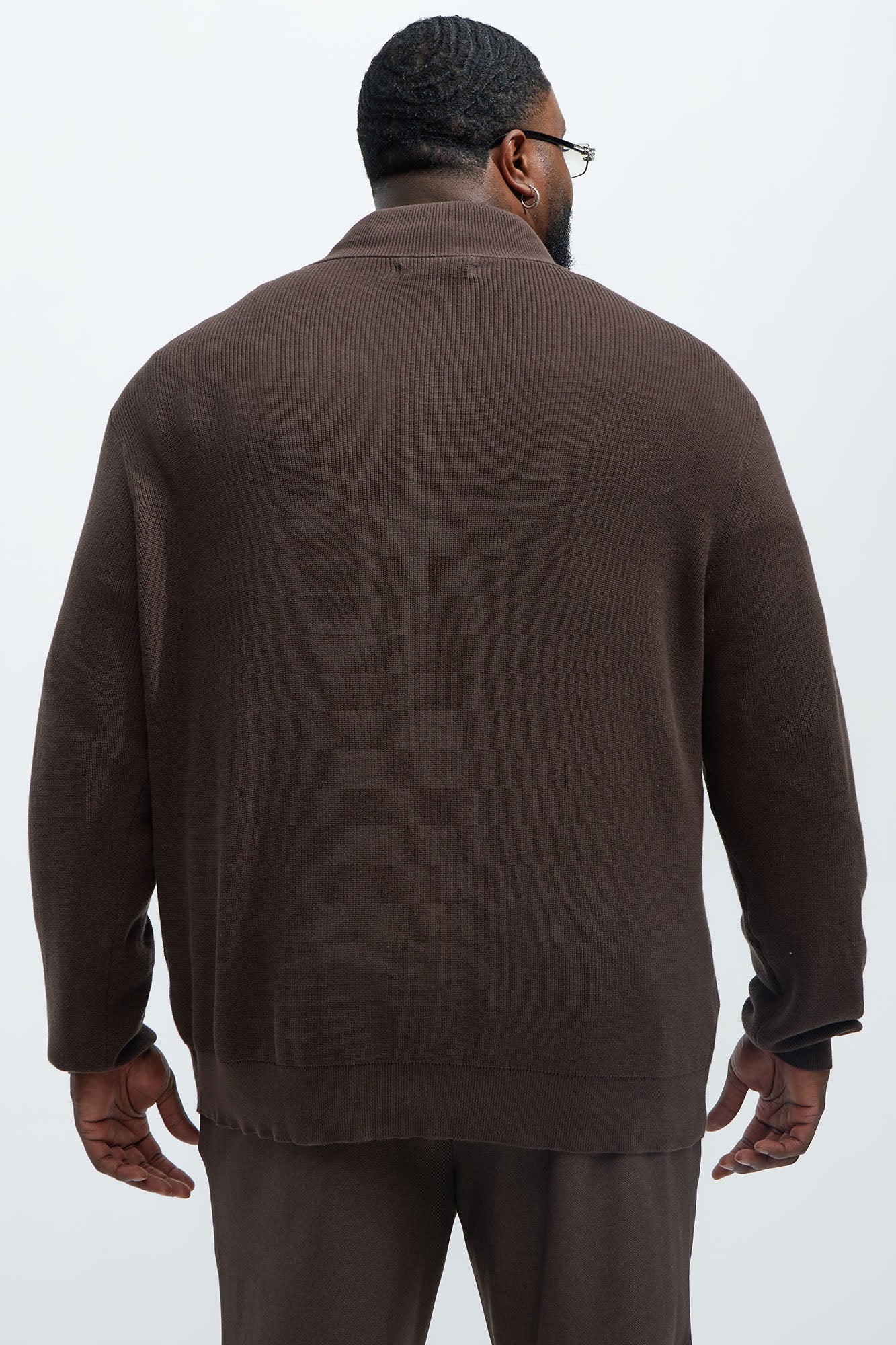 Shawn Quarter Zip Sweater - Brown
