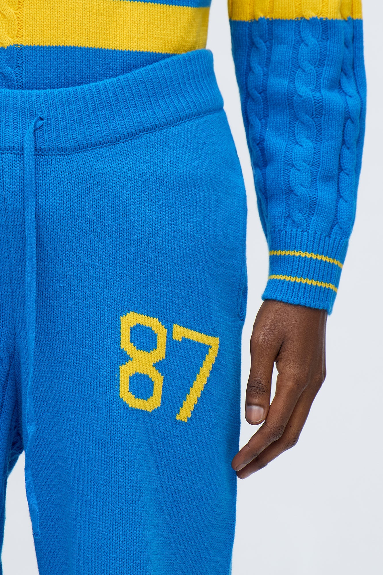 Preppy Life Sweater Knit Pant - Blue/combo