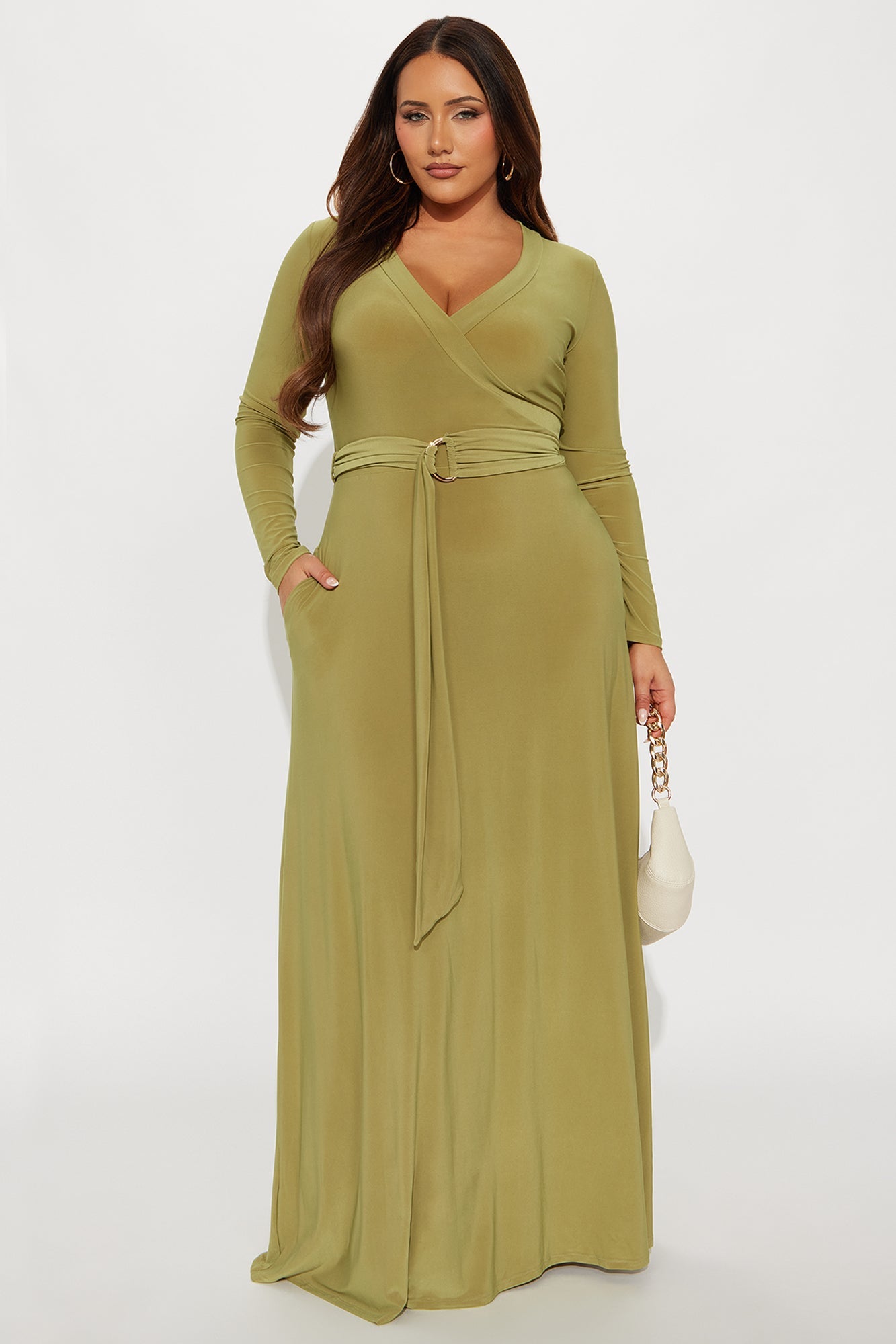 Blakely Belted Maxi Dress - Olive