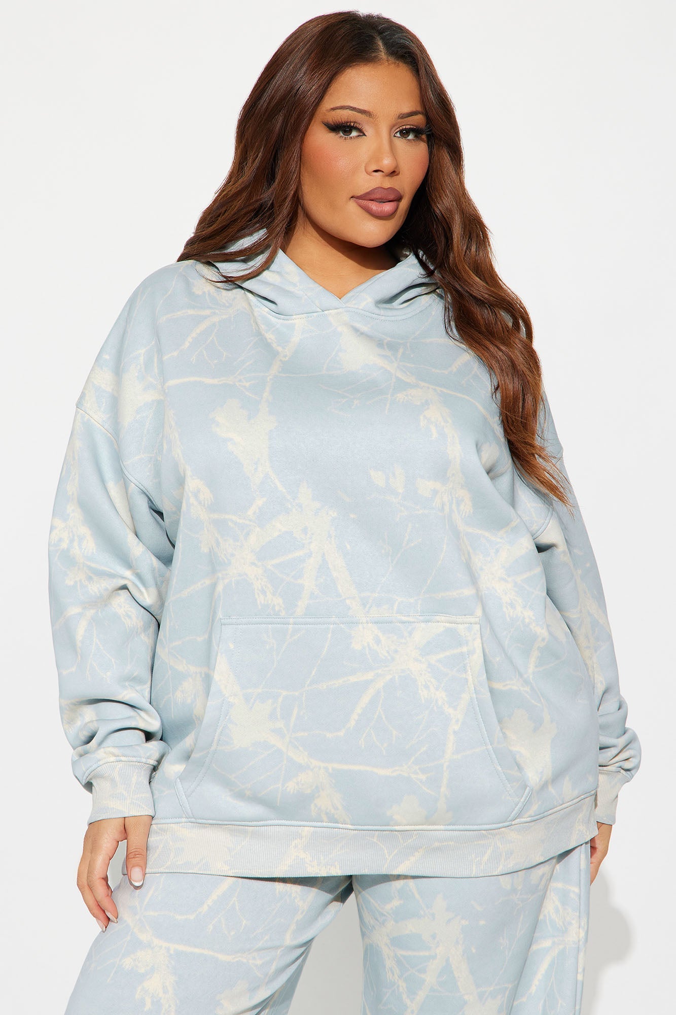 Kendall Washed Fleece Lounge Hoodie - Light Blue