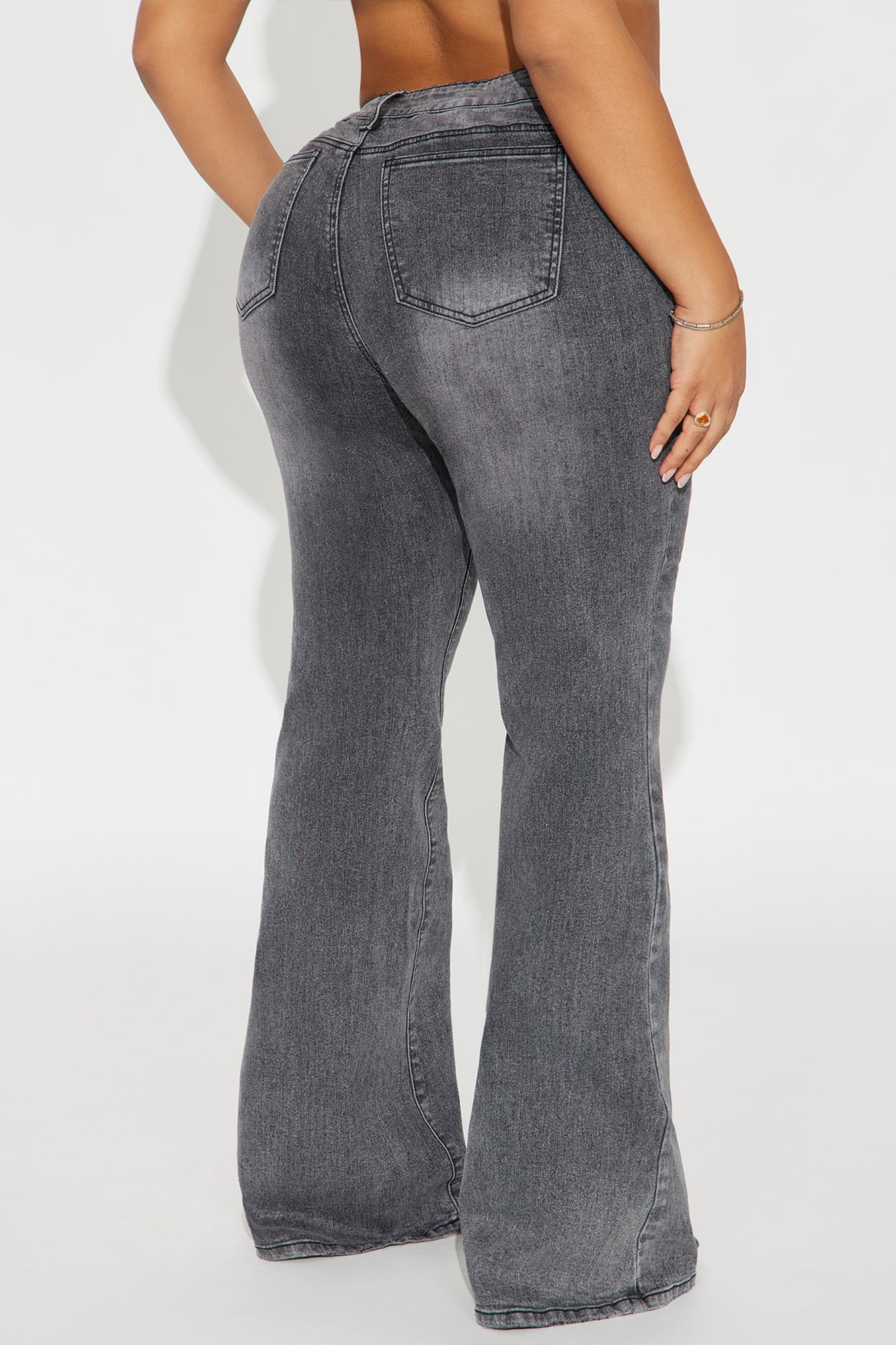 Hudson Street Low Rise Flare Jeans - Grey