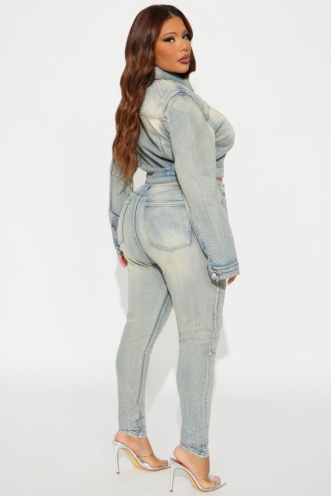 Chasing A Dream Embellished Skinny Jeans - Vintage Wash