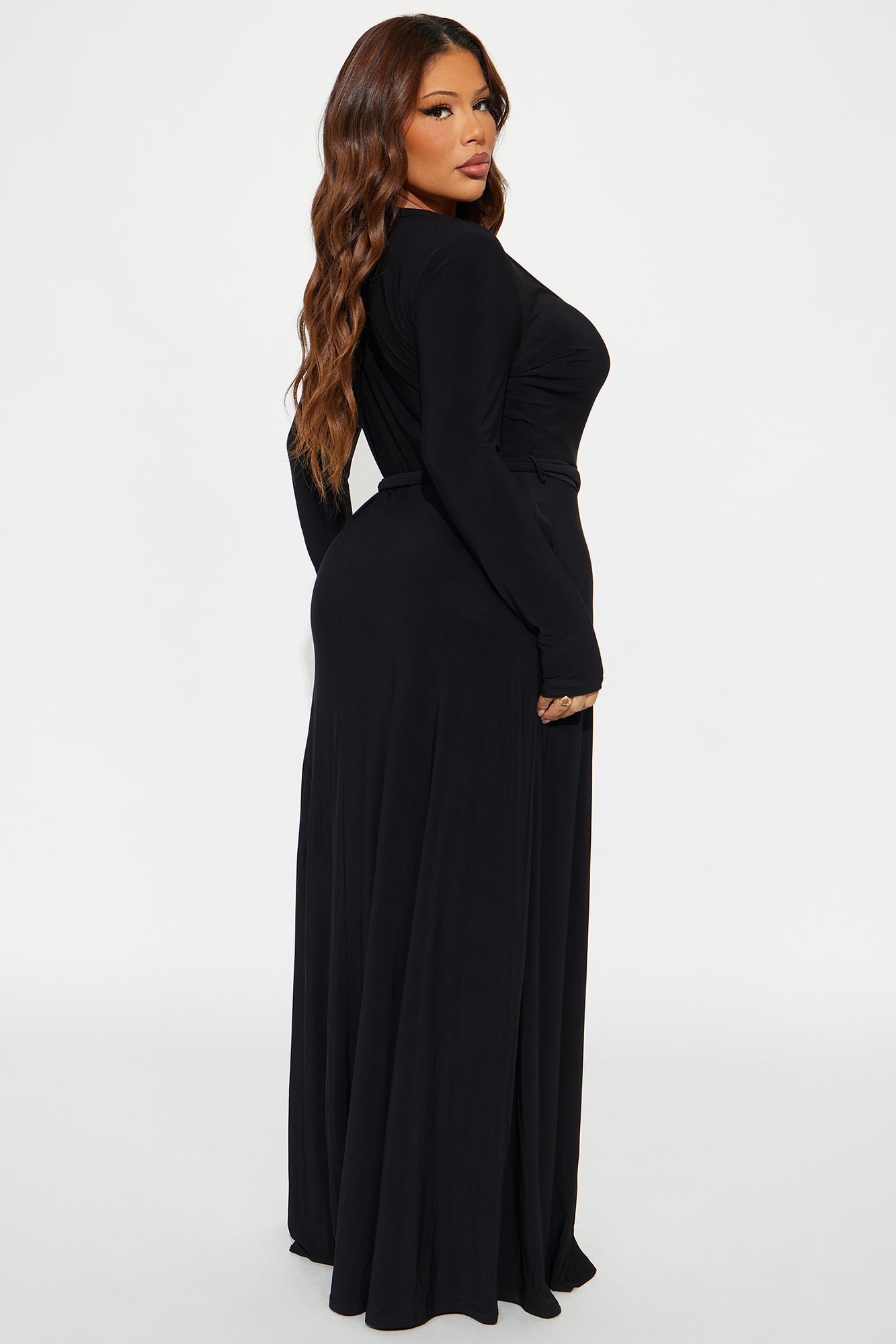 Blakely Belted Maxi Dress - Black