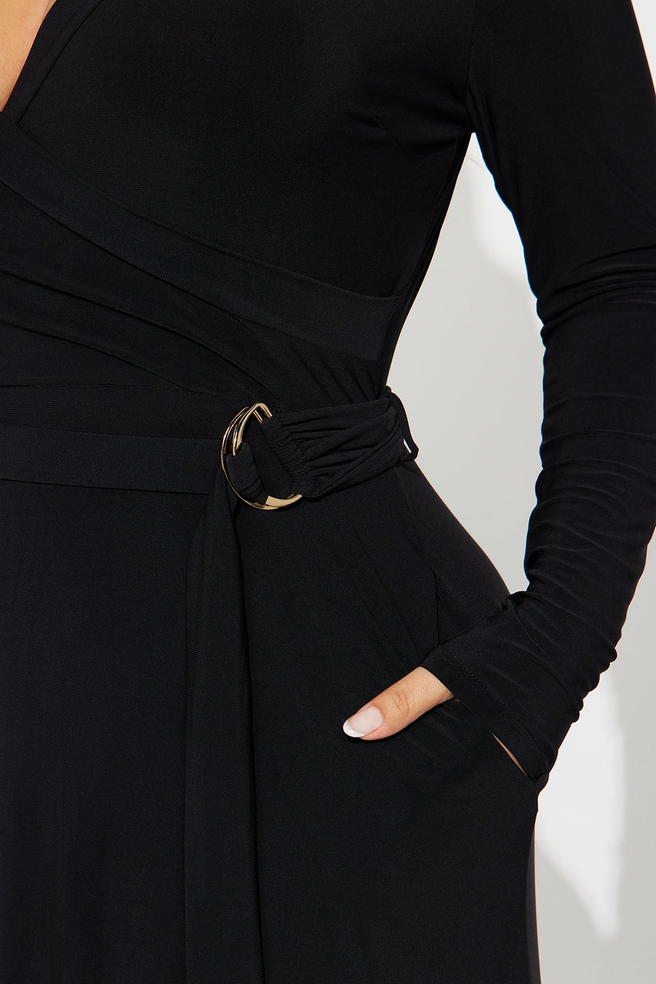 Blakely Belted Maxi Dress - Black