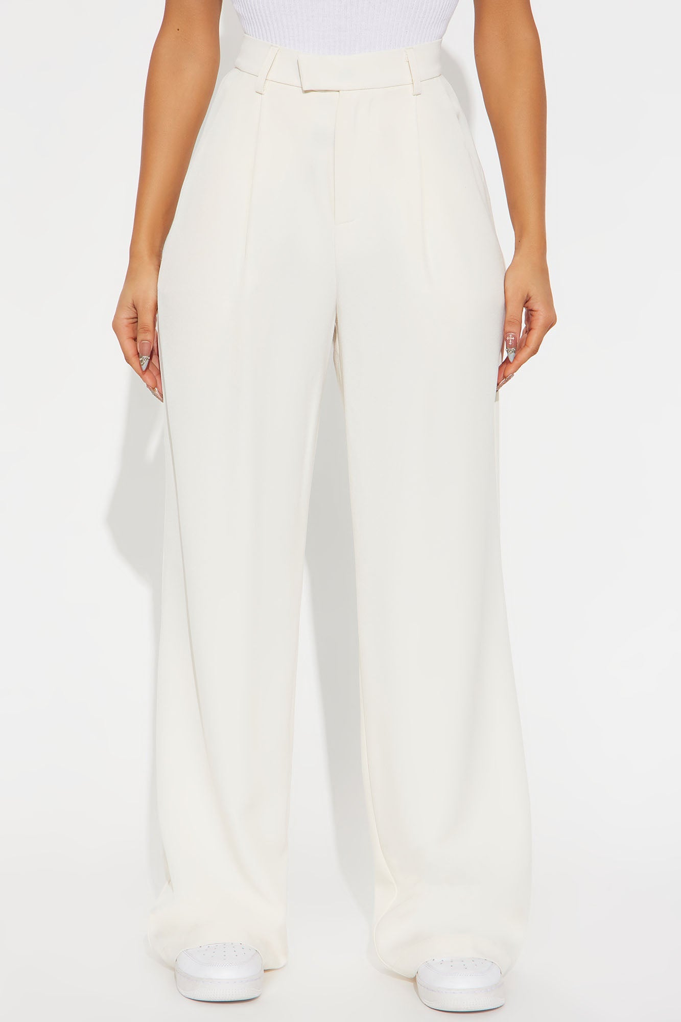 Etta Wide Leg Pant 33″ - Cream