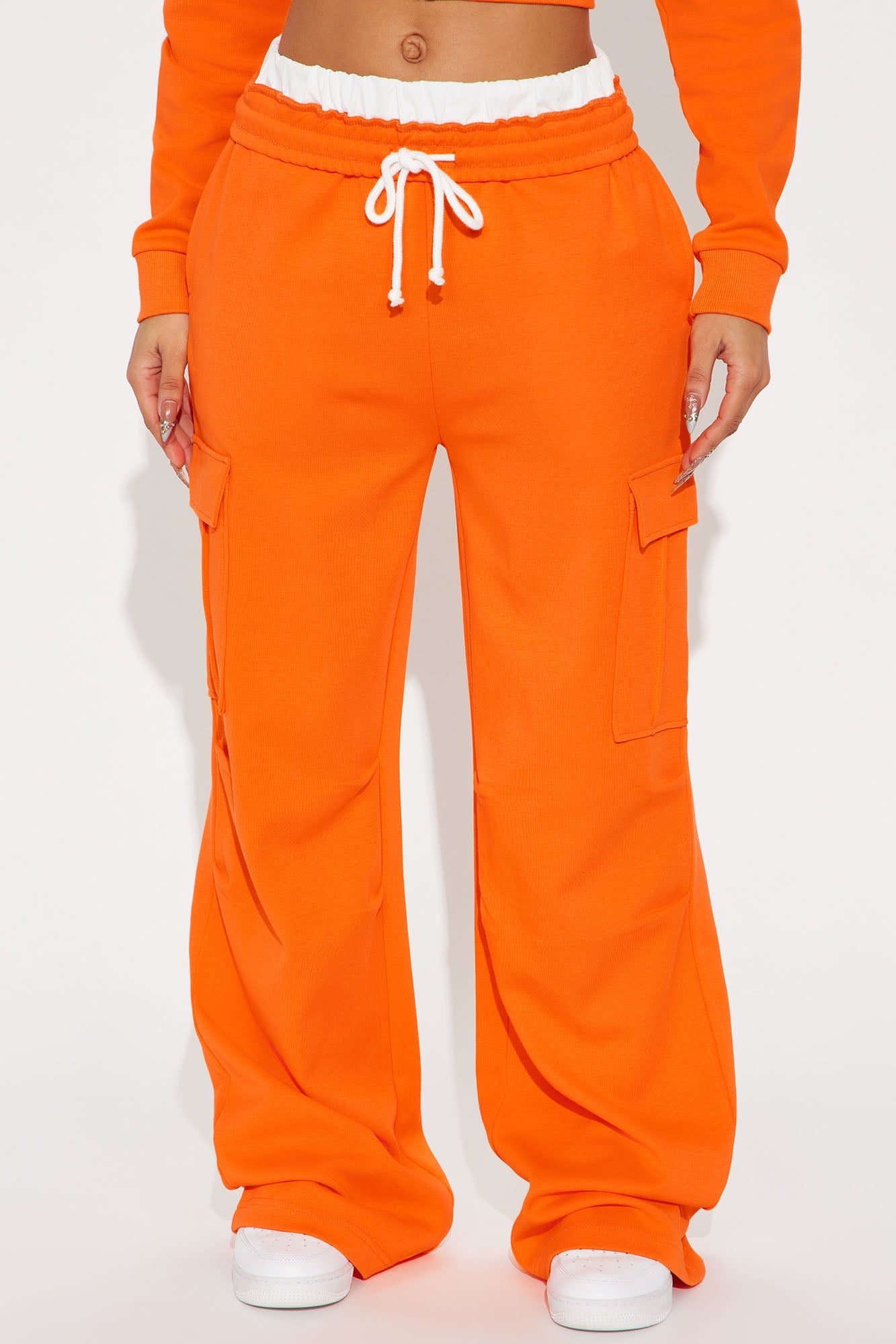 Makayla Cargo Sweatpants - Orange