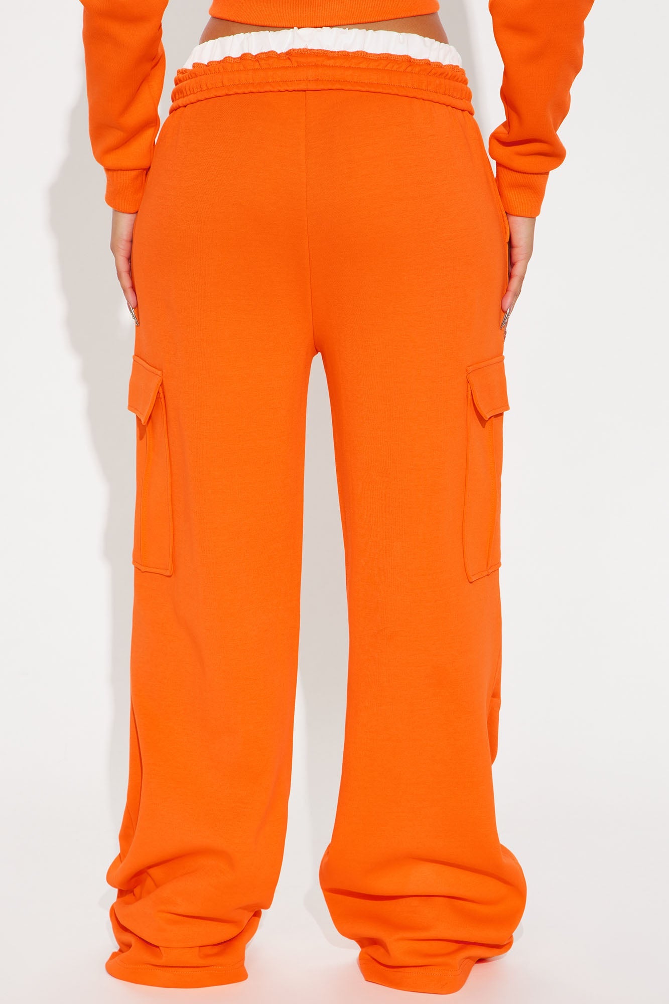 Makayla Cargo Sweatpants - Orange