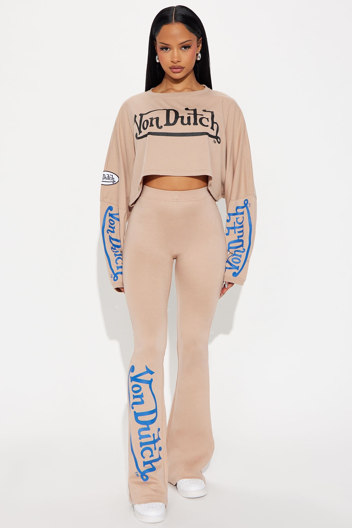 Von Dutch Rebel Washed Flare Pant - Brown