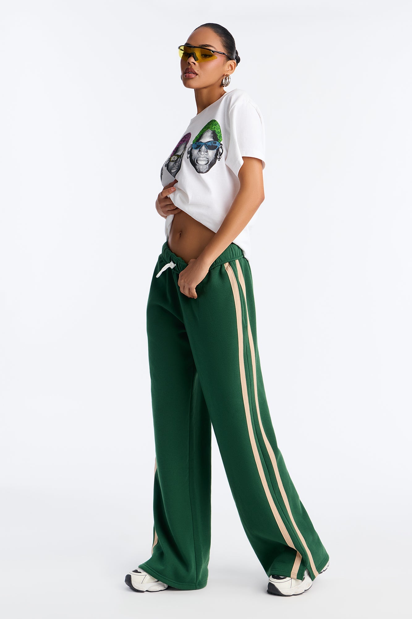 Fit Check Wide Leg Sweatpants - Hunter Green