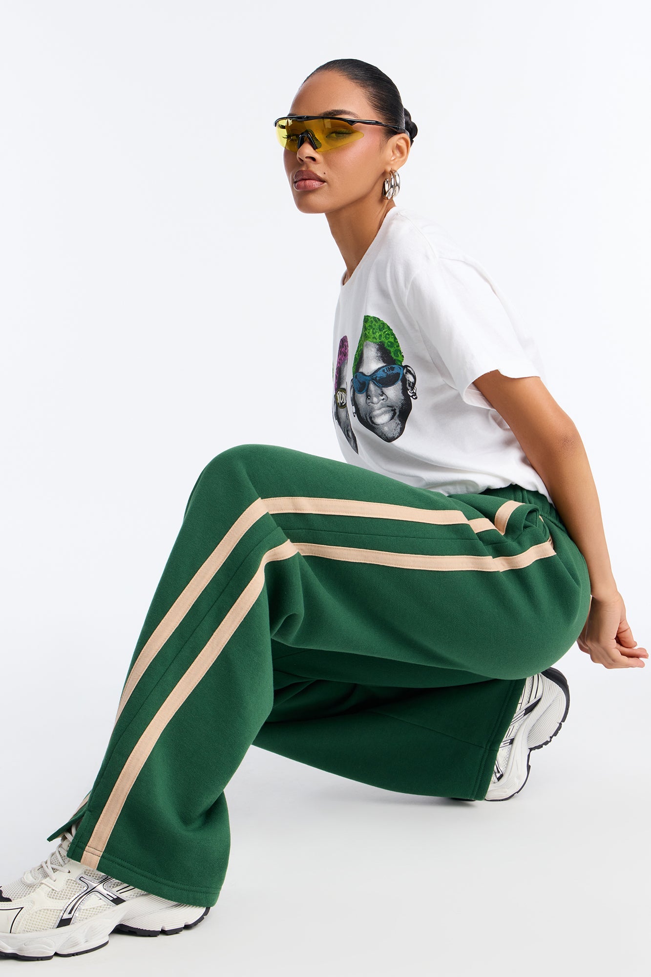 Fit Check Wide Leg Sweatpants - Hunter Green