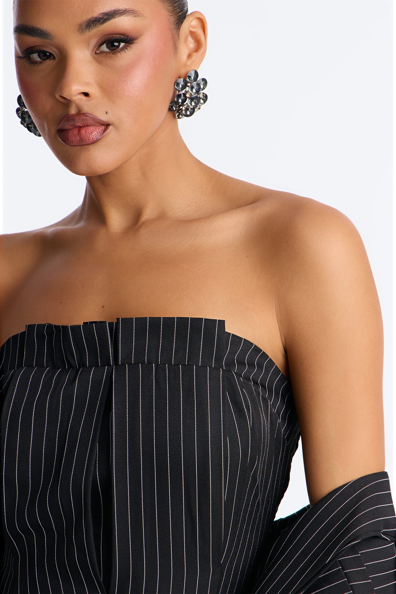 Laurel Pinstripe 2 Piece Jumpsuit - Black/White
