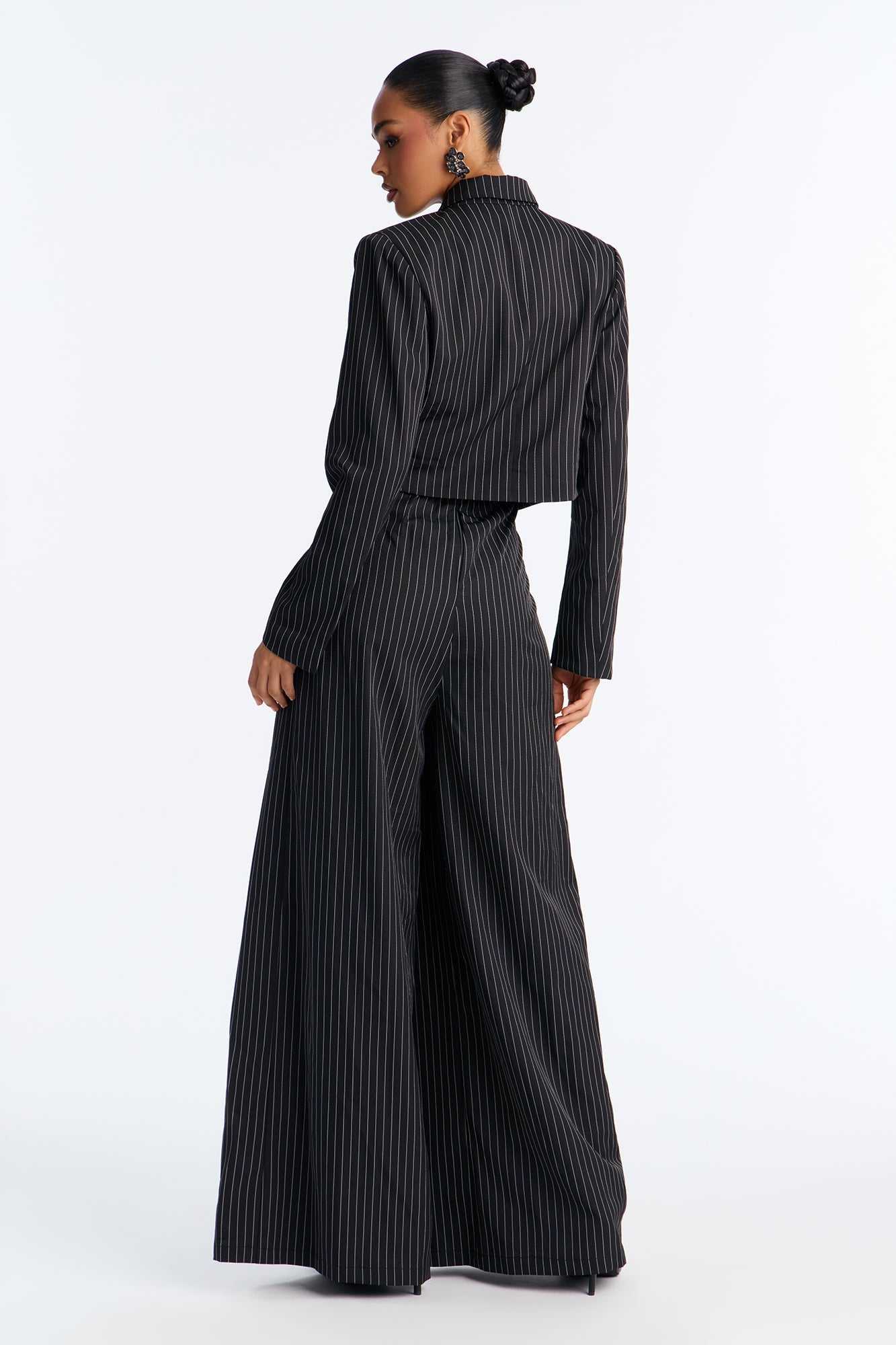 Laurel Pinstripe 2 Piece Jumpsuit - Black/White