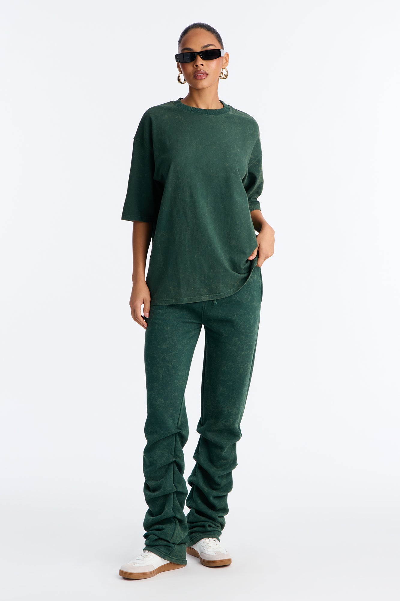 The Original Washed Fleece Pant Set - Hunter