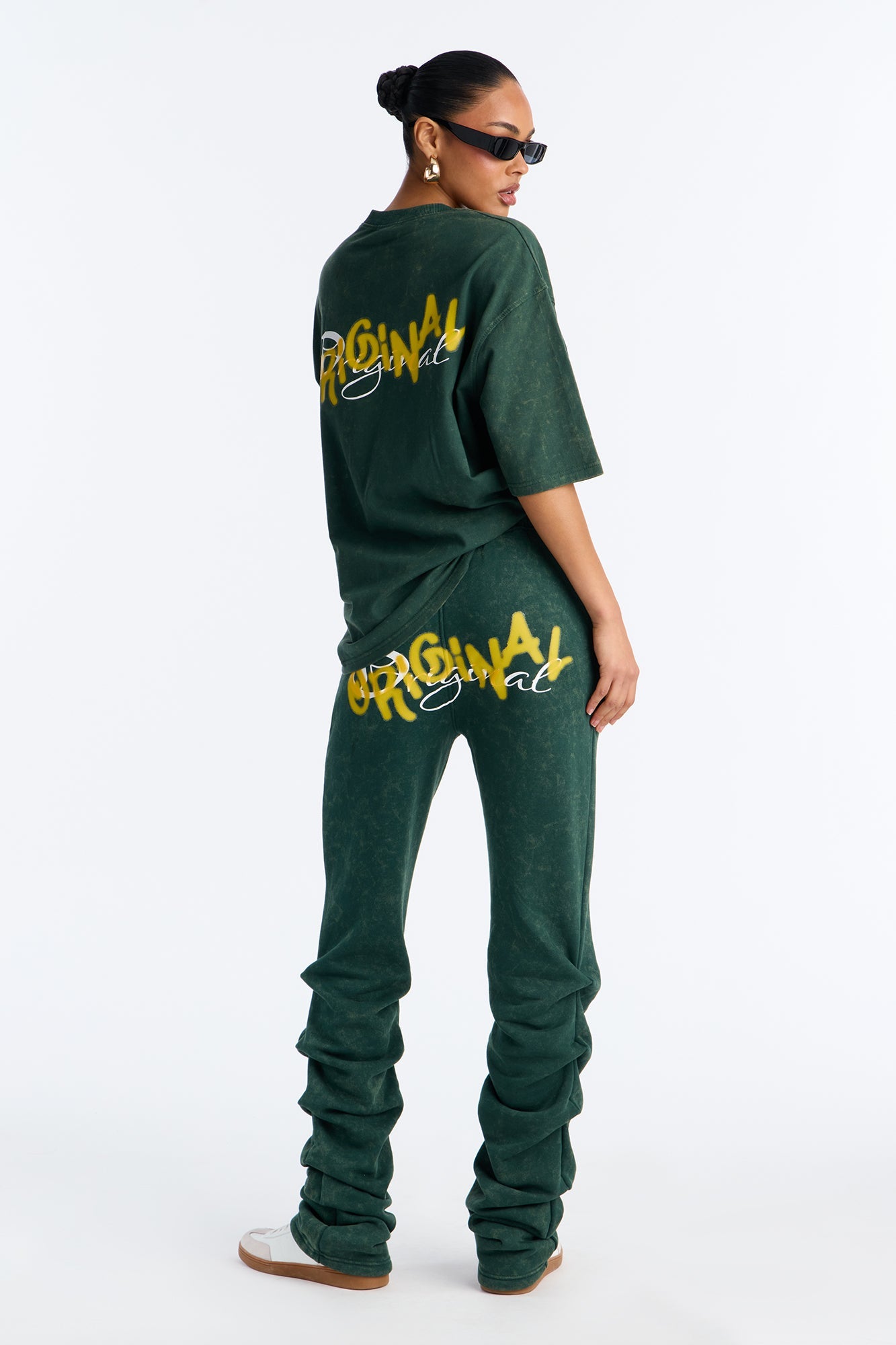 The Original Washed Fleece Pant Set - Hunter