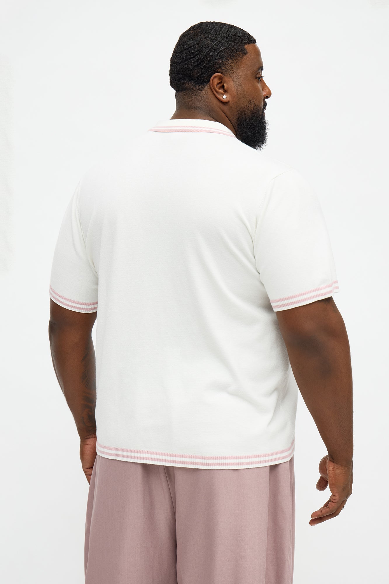 The Regent Polo Sweater - Pink/combo