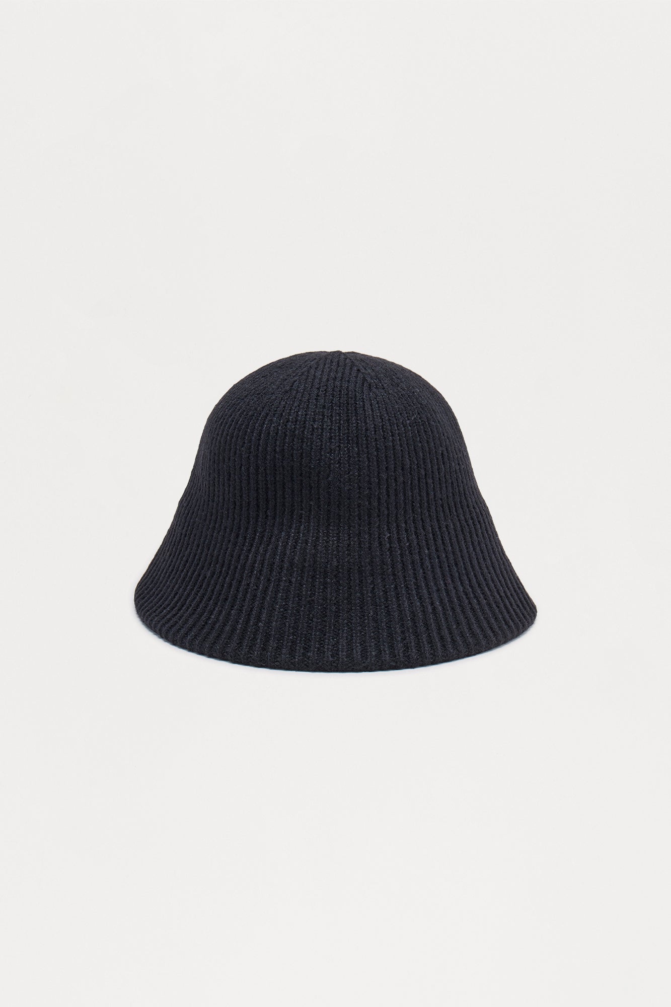 Rib Knit Bucket Hat - Black