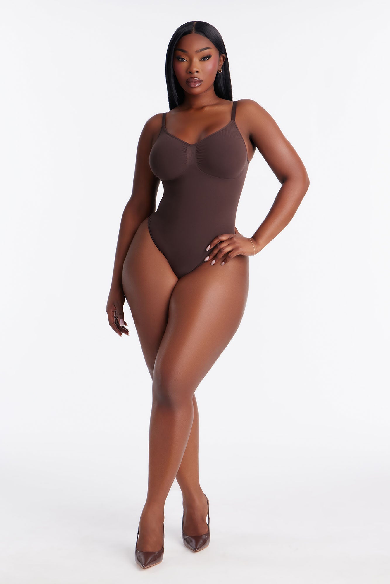 Nova Sculpt Seamless Strong Compression Low Back Thong Bodysuit - Coco