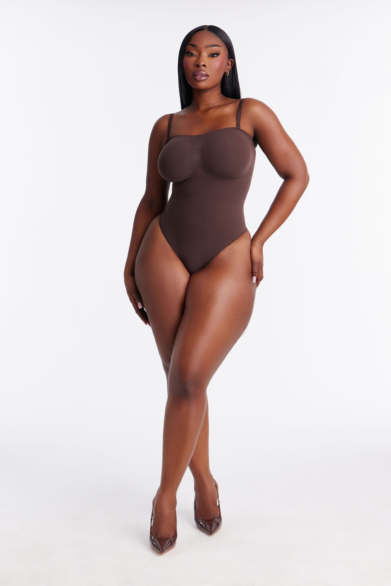 Nova Sculpt Seamless Strong Compression Strapless Thong Bodysuit - Coco
