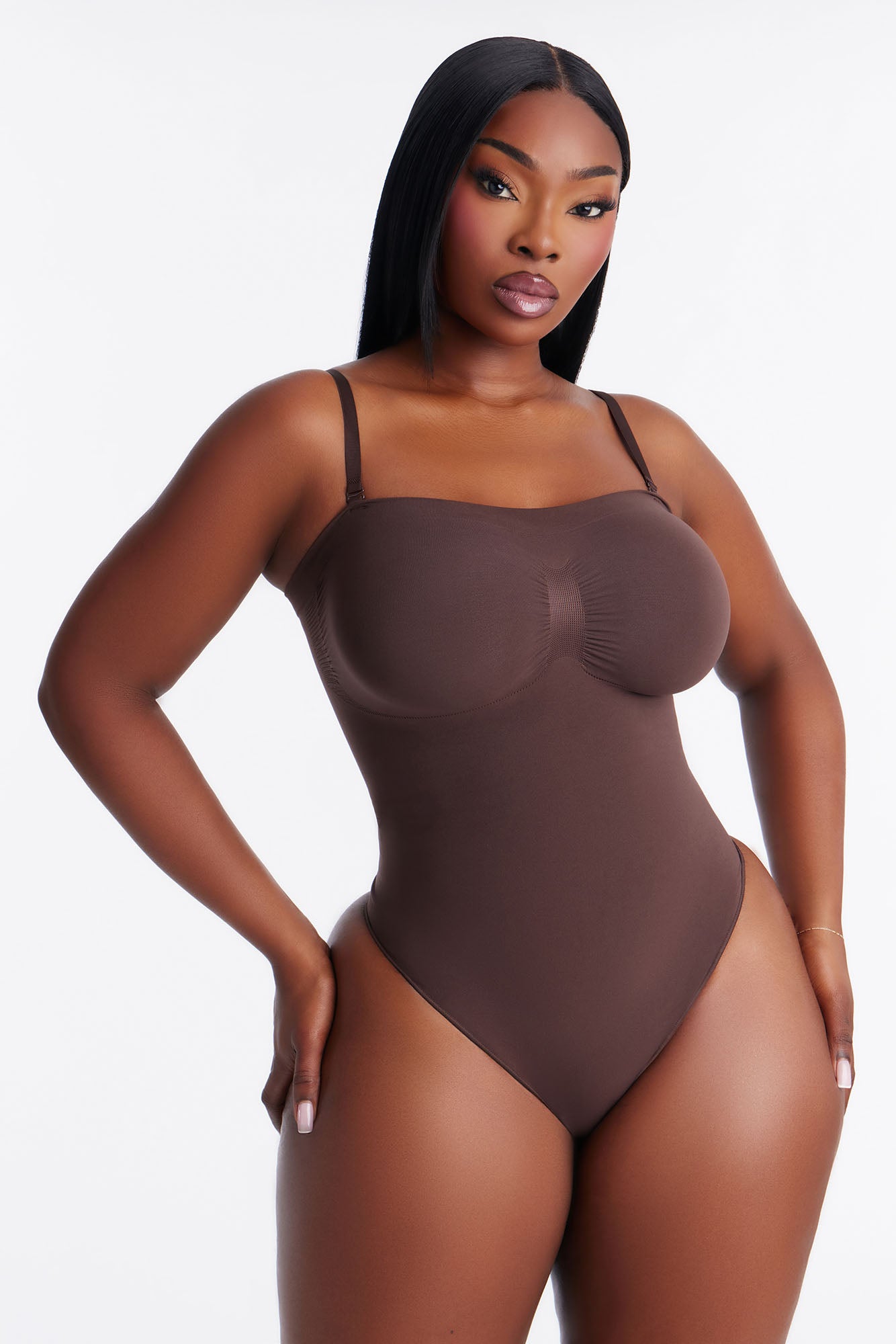 Nova Sculpt Seamless Strong Compression Strapless Thong Bodysuit - Coco
