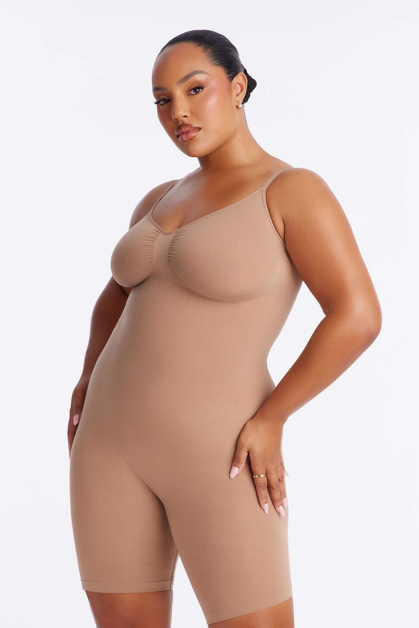 Nova Sculpt Seamless Strong Compression Thigh Shaping Bodysuit - Nude