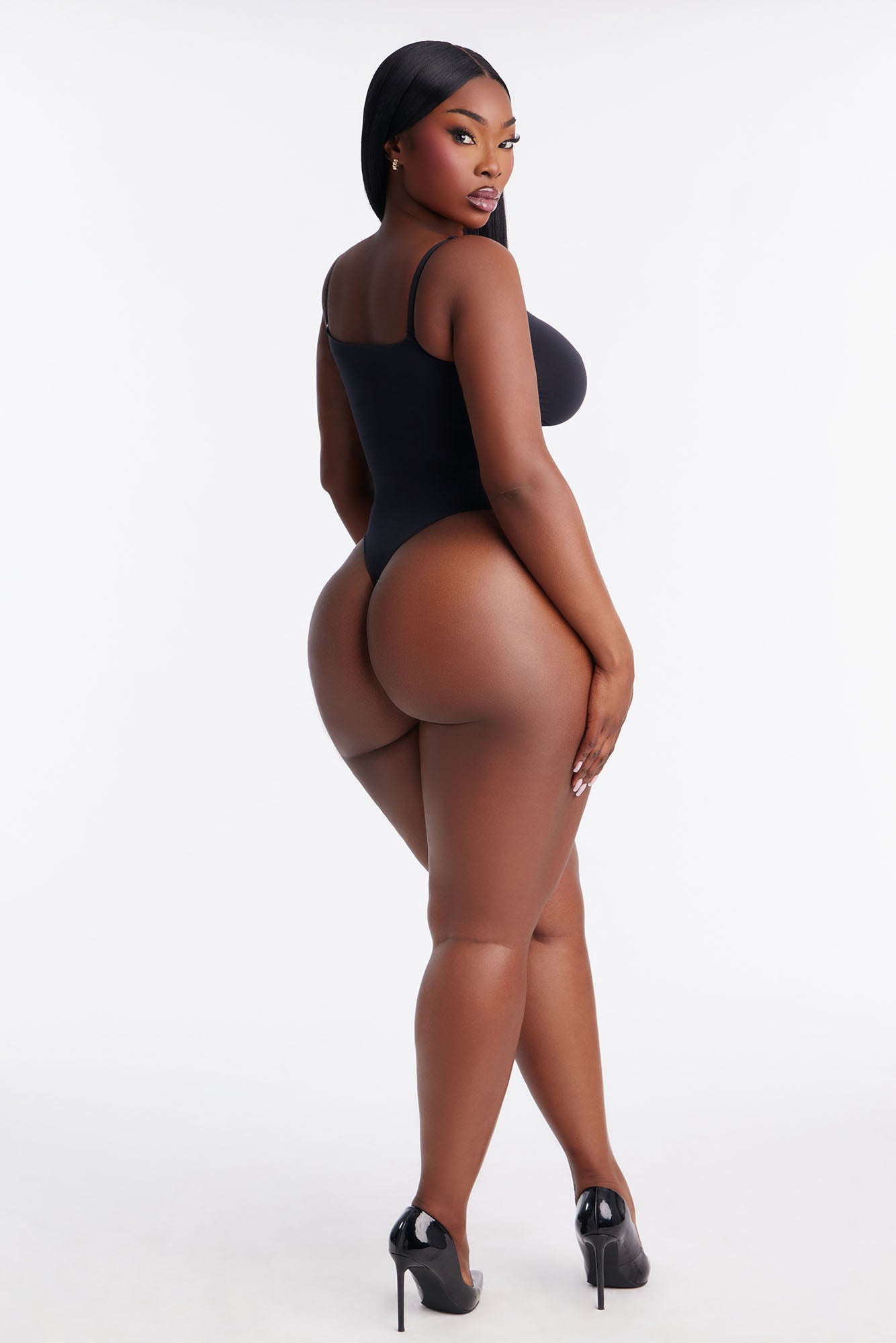 Nova Sculpt Seamless Strong Compression Strapless Thong Bodysuit - Black