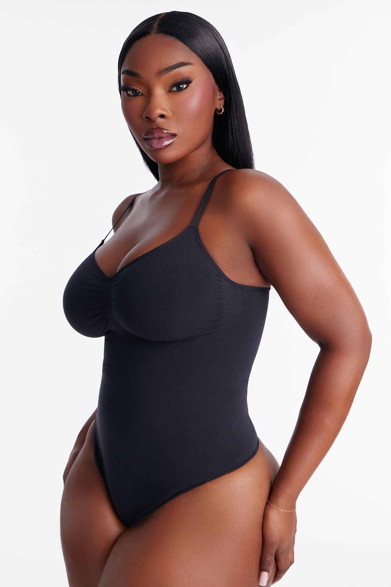 Nova Sculpt Seamless Strong Compression Thong Bodysuit - Black