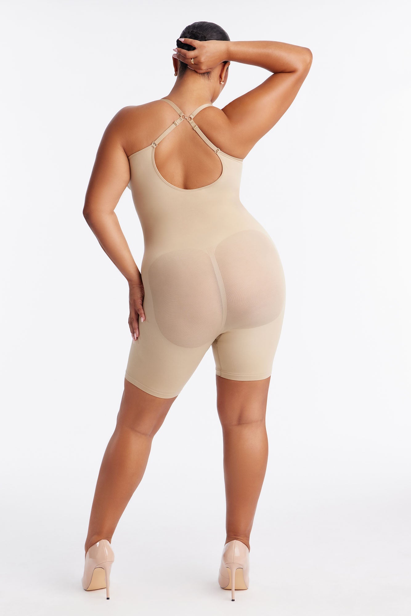 Nova Sculpt Seamless Strong Compression Low Back Thigh Shaping Bodysuit - Sand