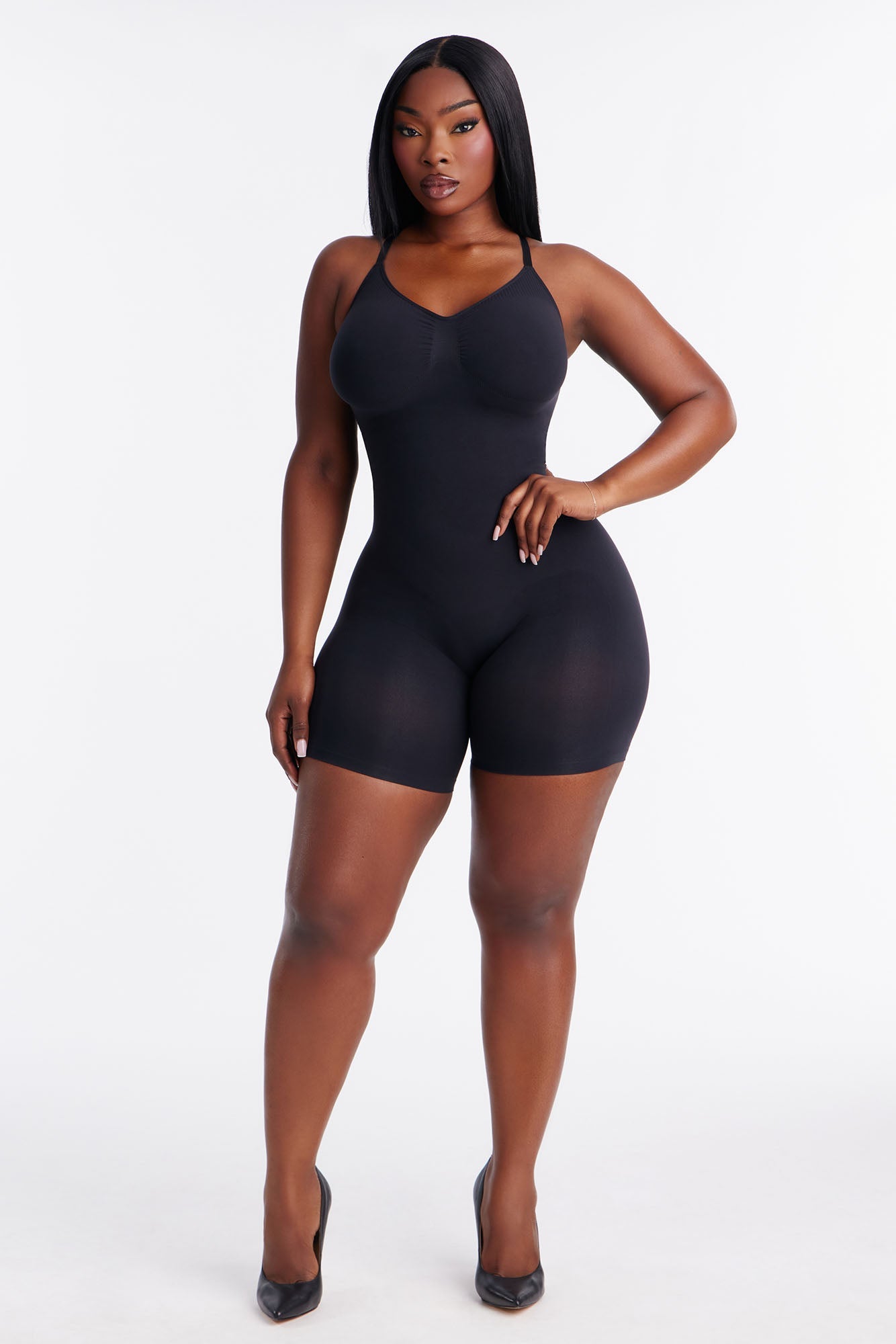 Nova Sculpt Seamless Strong Compression Low Back Thigh Shaping Bodysuit - Black
