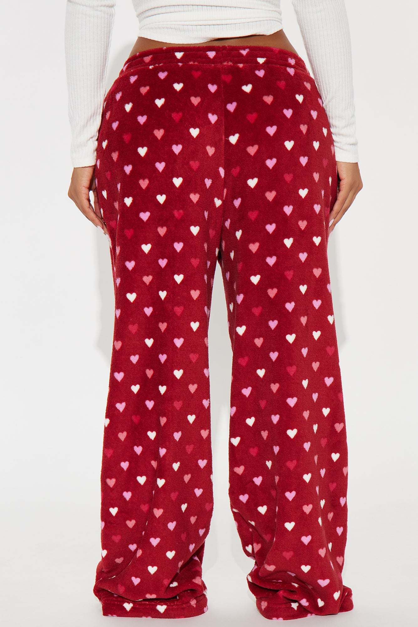 My Sweetheart Plush PJ Jogger - Burgundy/combo