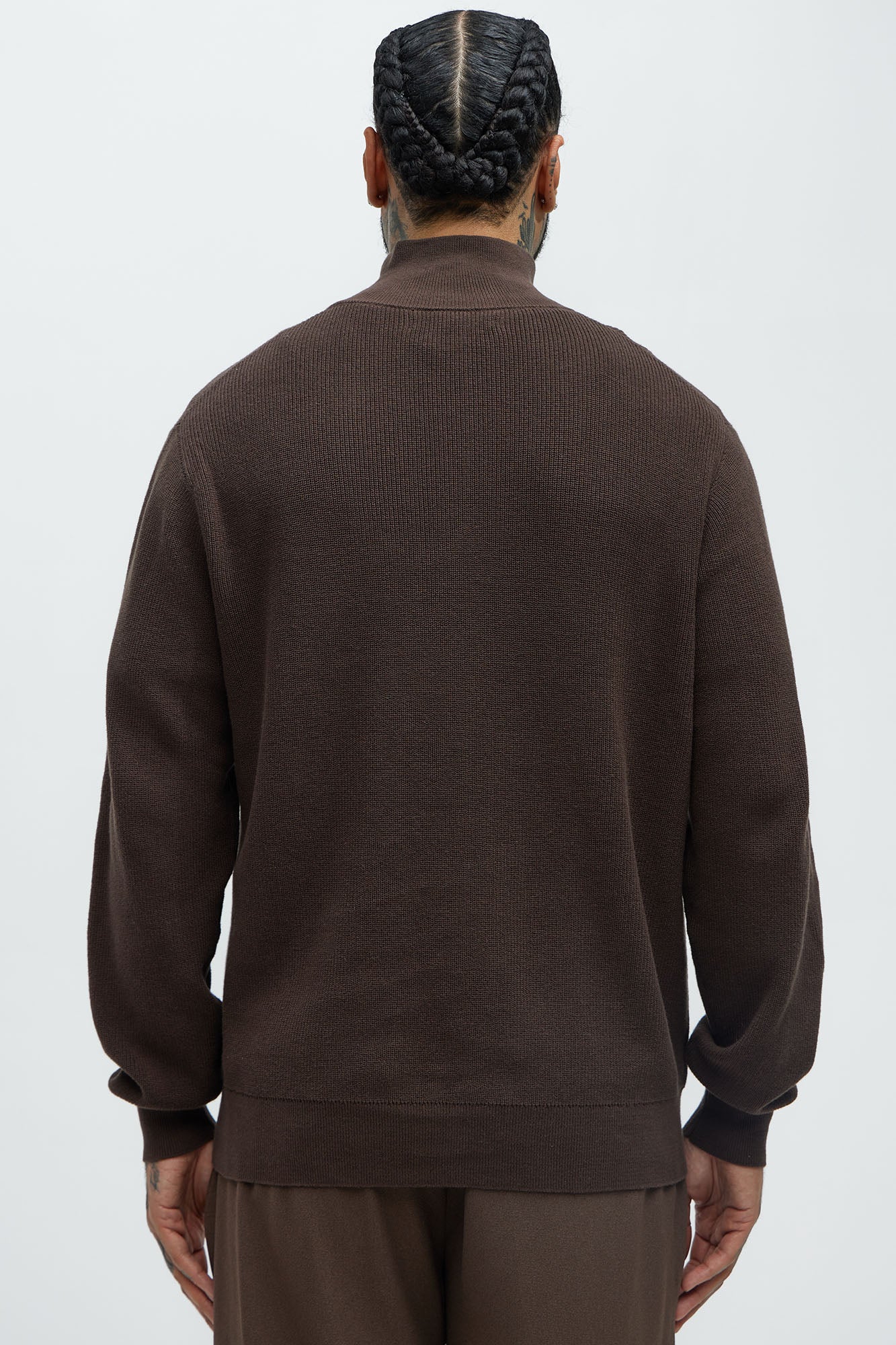 Shawn Quarter Zip Sweater - Brown