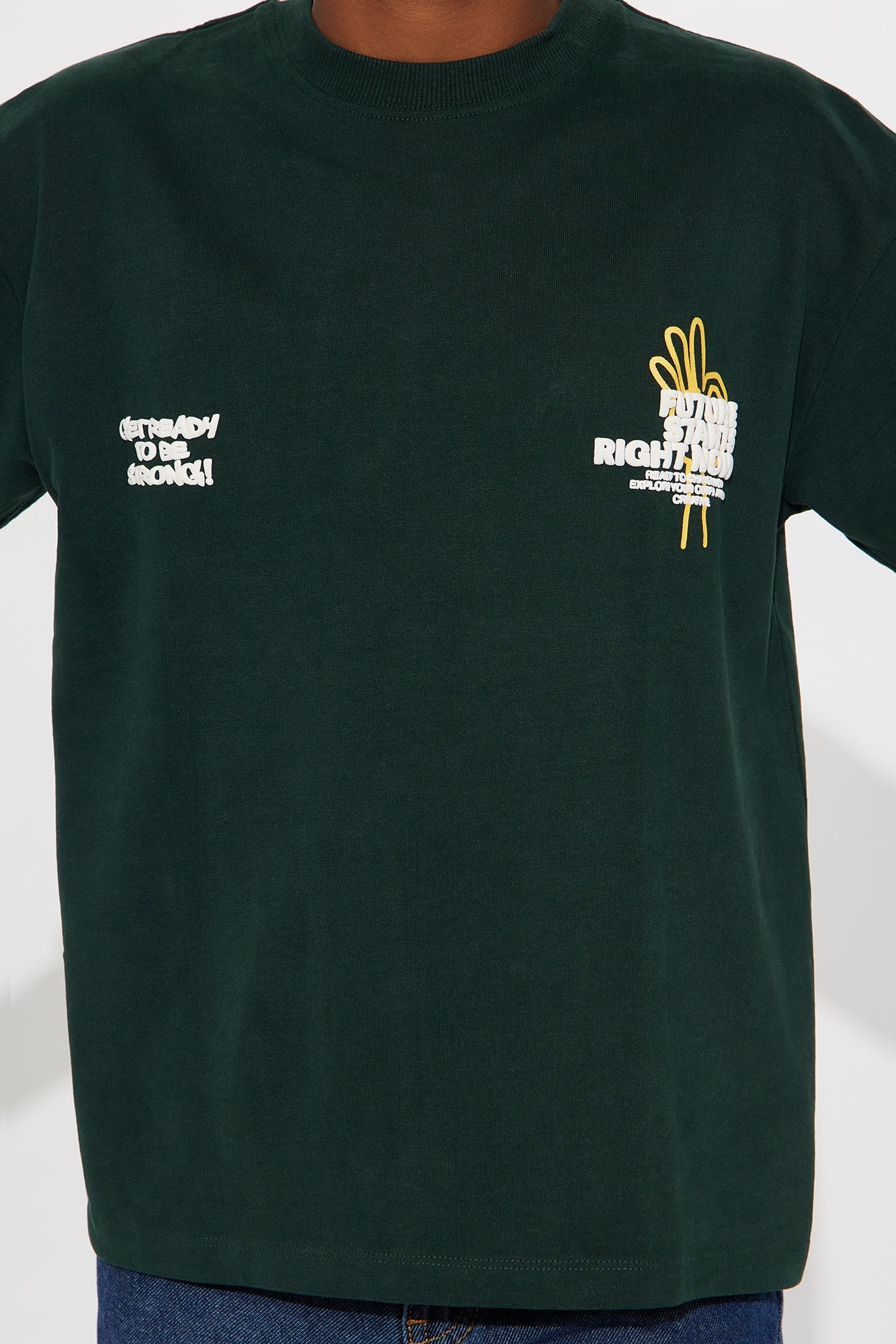 Mini Future Starts Right Now Front/Back Short Sleeve Tee - Hunter Green