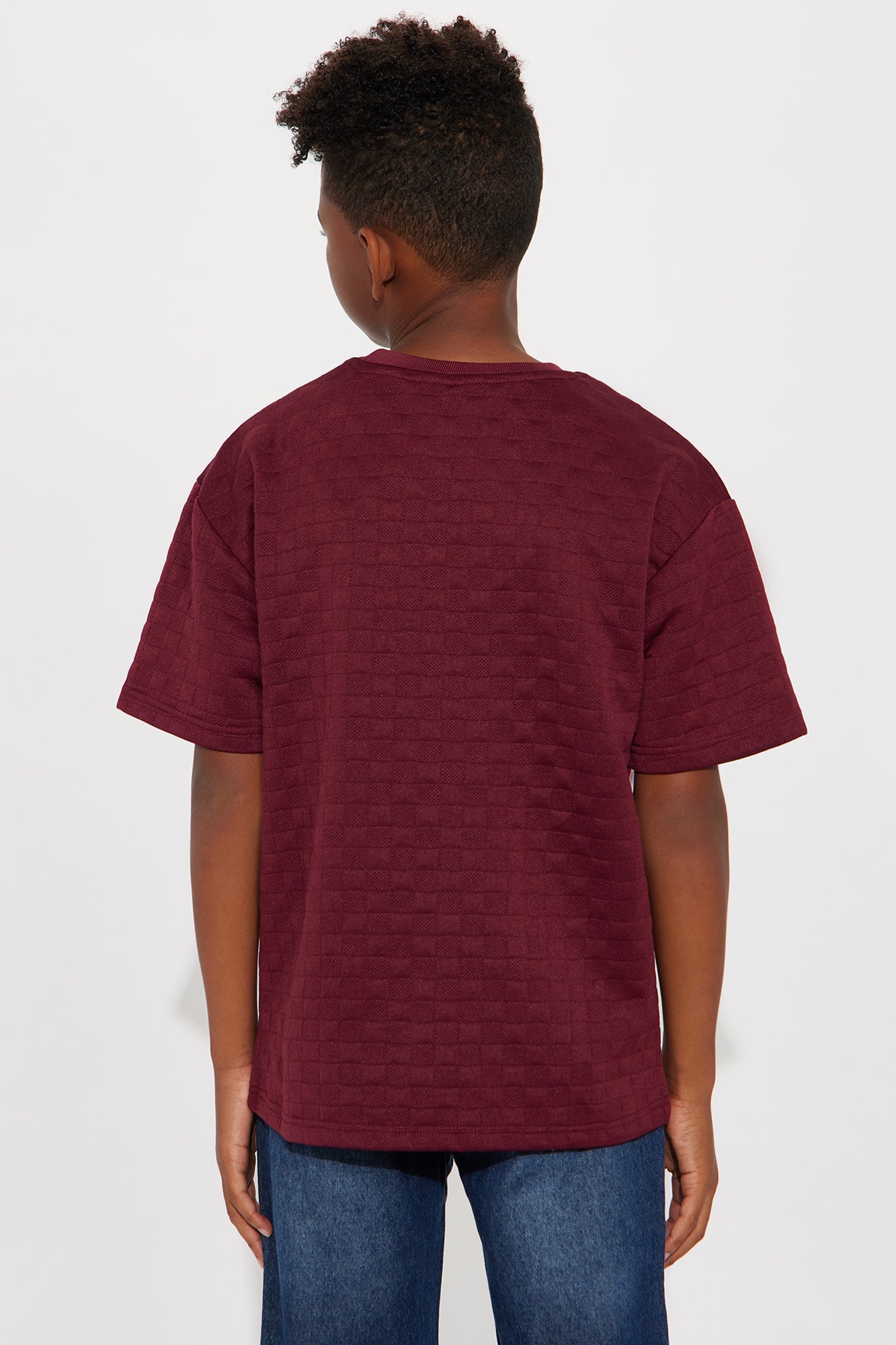 Mini Check Mate Textured Tee II - Burgundy
