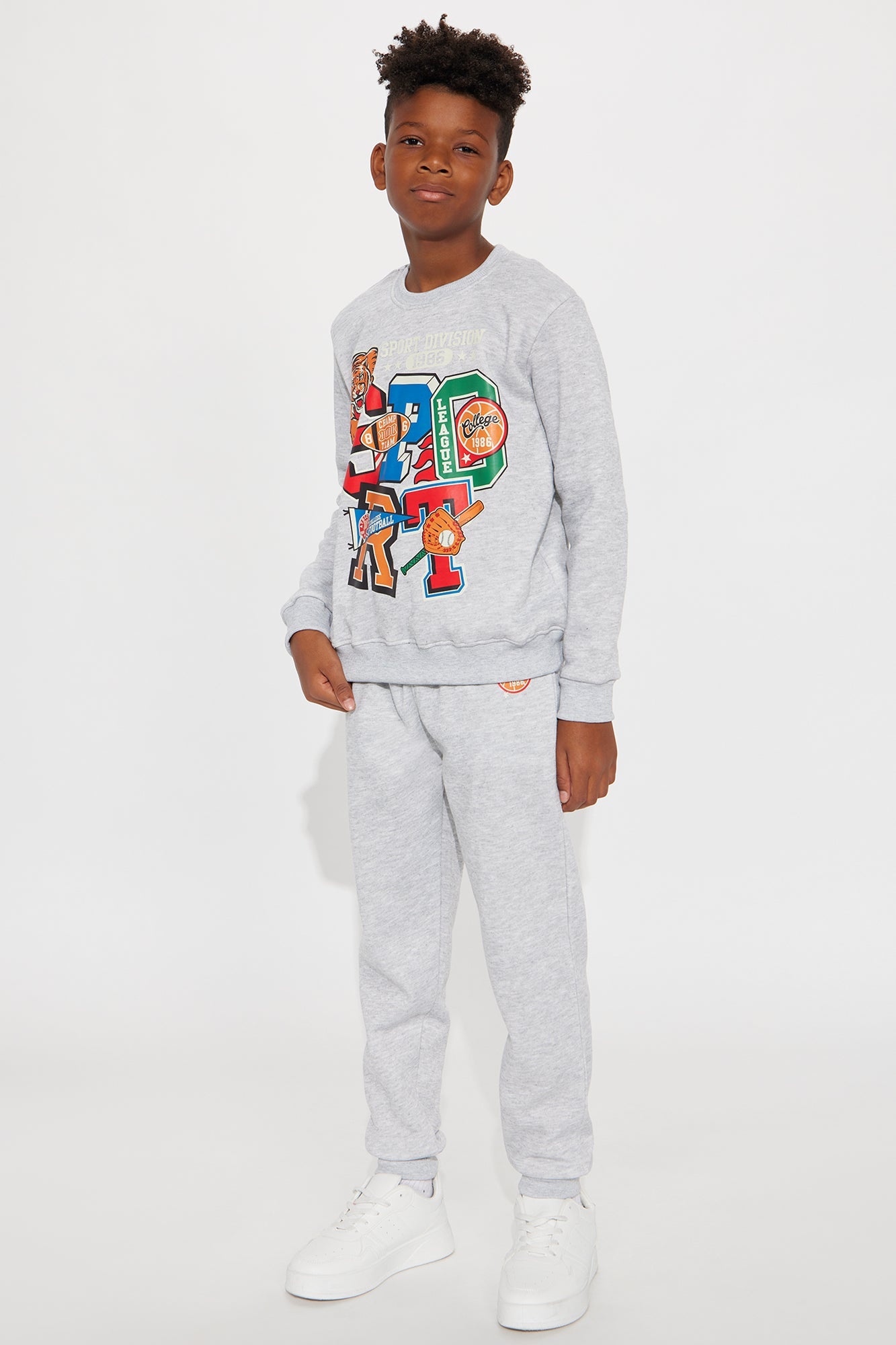 Mini Sport Jogger Pant Set - Heather Grey