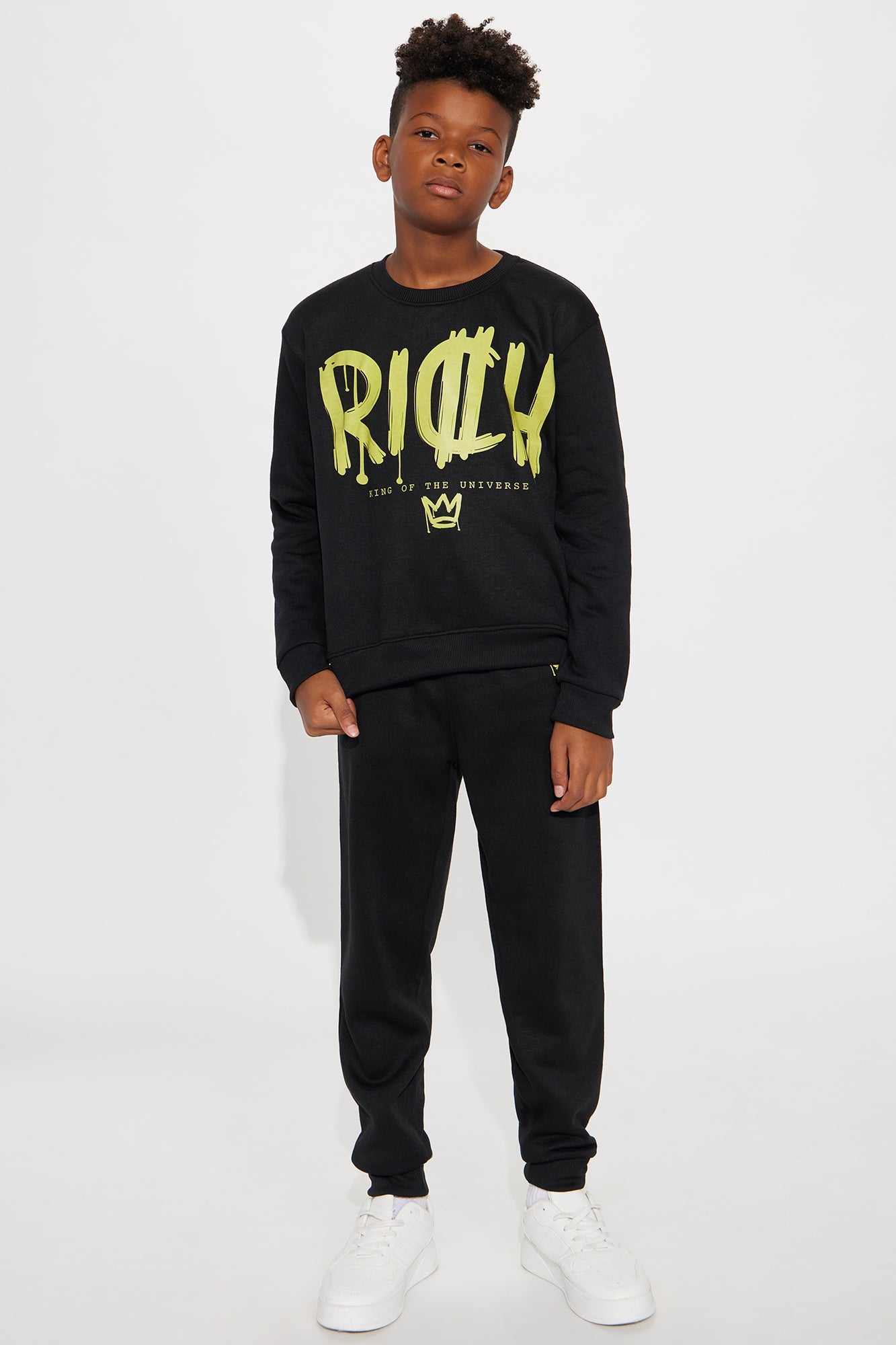 Mini Rich Jogger Pant Set - Black