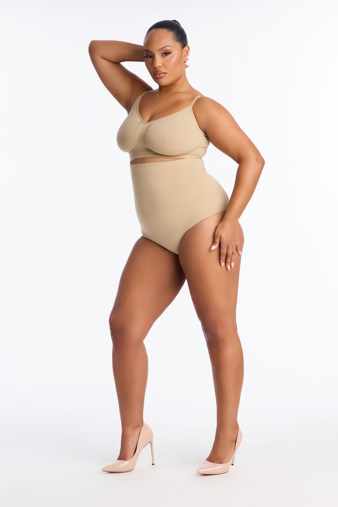Nova Sculpt Seamless Strong Compression High Waisted Brief - Sand