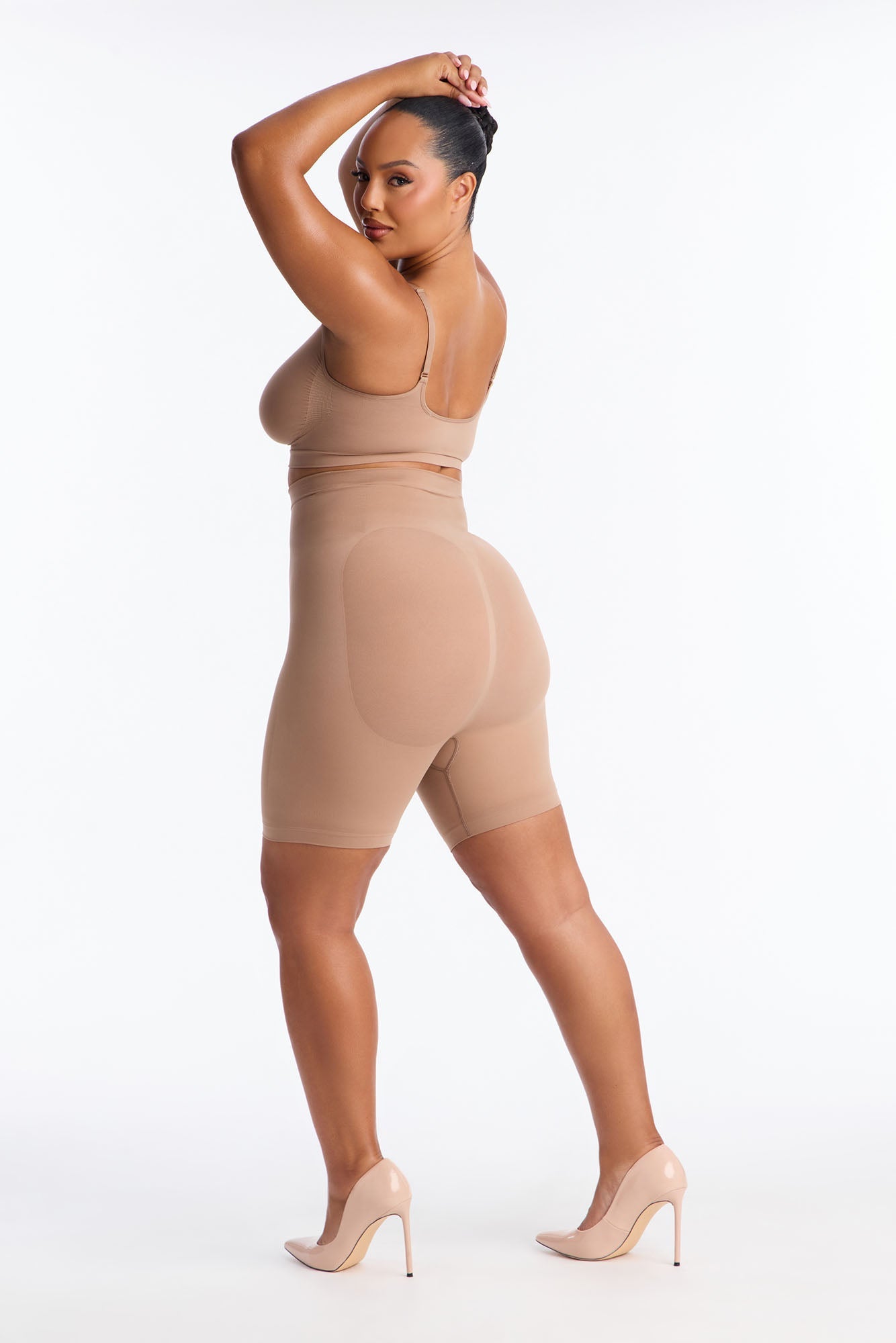 Nova Sculpt Seamless Strong Compression Thigh Shaper - Nude